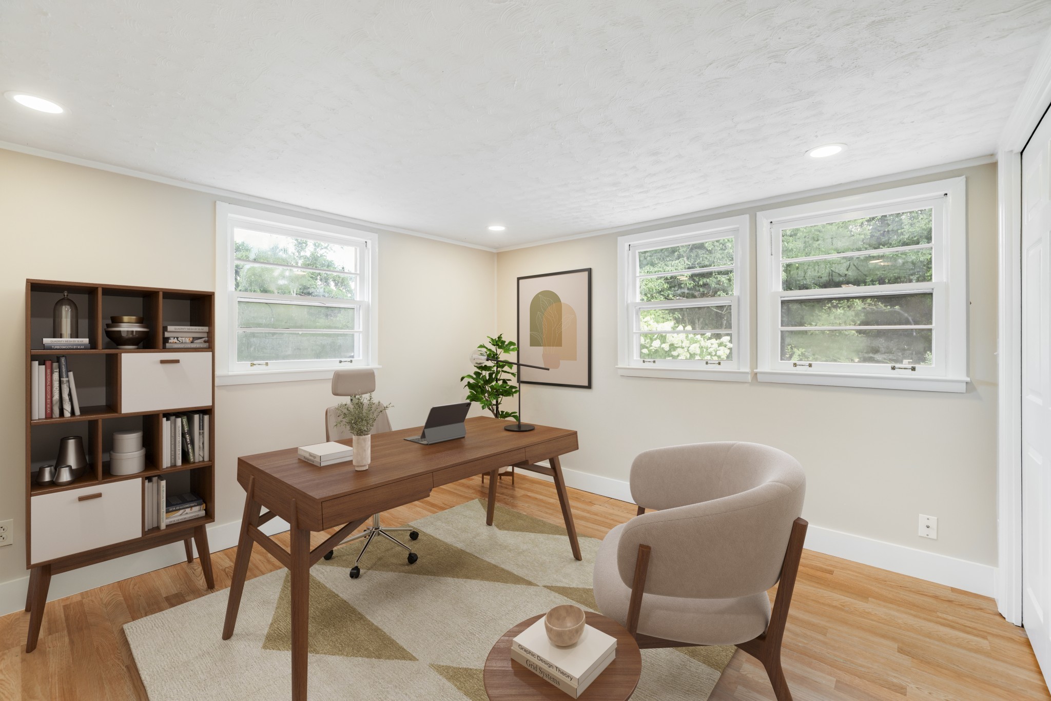 *virtually staged* The 3rd bedroom also makes for a light and bright home office space!