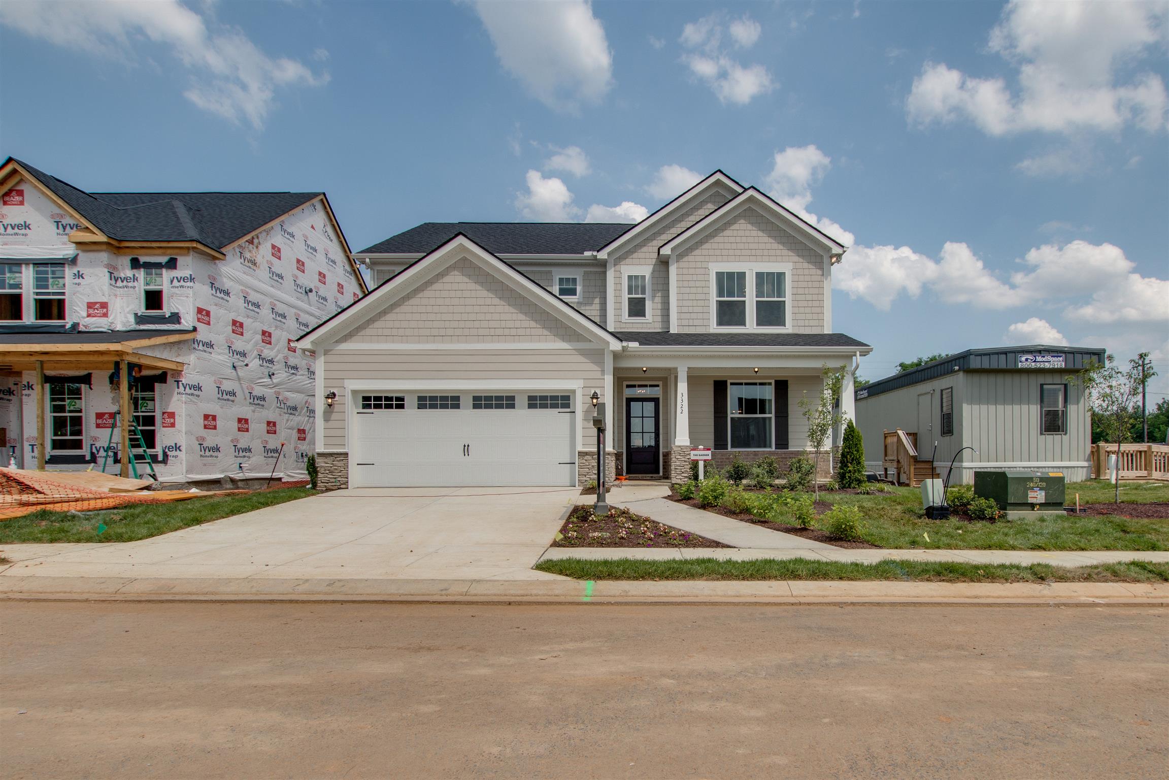 3721 Willow Bay Lane - Lot 196 Murfreesboro, Tennessee The Garner Plan w/ a large morning room included is up and framed - Come view today - 1st floor HW look flooring. Full baths tile floors. Tankless water heater continuous hot water - Won't run out. Uses efficient natural gas - 2 sides sidewalks throughout - and a beautiful community pool perfect for relaxing after a hard days work