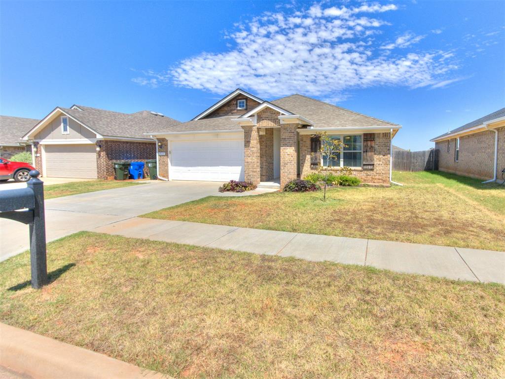 Welcome to 713 Blue Fish Ct, North Norman’s Trailwoods subdivision, offering wonderful community amenities such as playgrounds and splashpads, walking trails and ponds, plus this one is on a particularly quiet cul-de-sac street! Comfortably affordable home with lots of natural light and open concept design that offers the kitchen, dining and living room center of the home, primary bedroom en suite at the front of the home, separate from the secondary bedrooms near the back of the home. Great kitchen with lovely quartz counter tops, sleek cabinetry and hardware upgrades and dont miss the additional nook for your coffee bar! Lots of storage in this kitchen, gas stove and microwave, pantry, coffee nook and breakfast bar to gather around and a huge dining area for spacious entertaining. PLUS... Dont miss the bonus of solar panels that will be fully paid off at closing, saving in electric bills that have currently been running as low as $25-$35 in this high summer heat, whew! And have also been as low as $13 in the winter and the programmable thermostat will keep you in control. You cant beat that! Wonderful country neighborhood feel, yet close to shopping, dining and great schools.