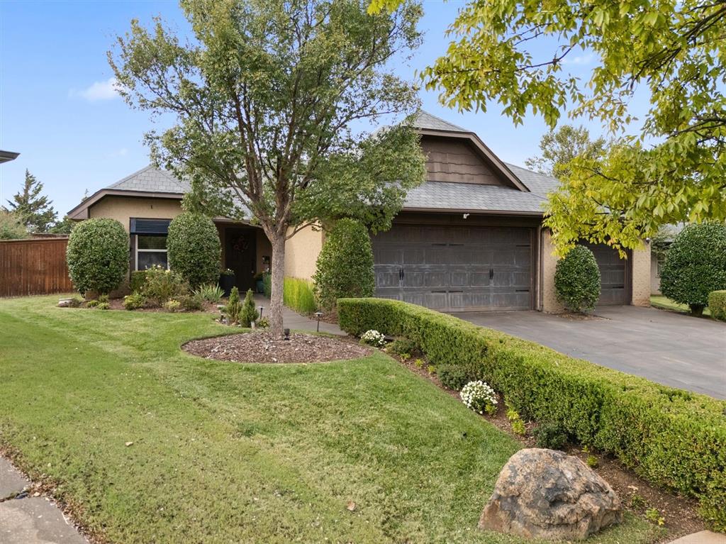 Beautiful 3-bedroom, 2.5-bath home offering a bright and open floor plan with plenty of space for everyday living. The main living area features tall ceilings and a cozy fireplace, flowing into a spacious kitchen with ample counter space and storage. The primary suite includes a private bath with dual sinks and a walk-in closet. Outside, enjoy a covered patio and fenced backyard—perfect for relaxing or entertaining. Conveniently located with easy access to major roads and Edmond amenities. *Buyer to verify schools*