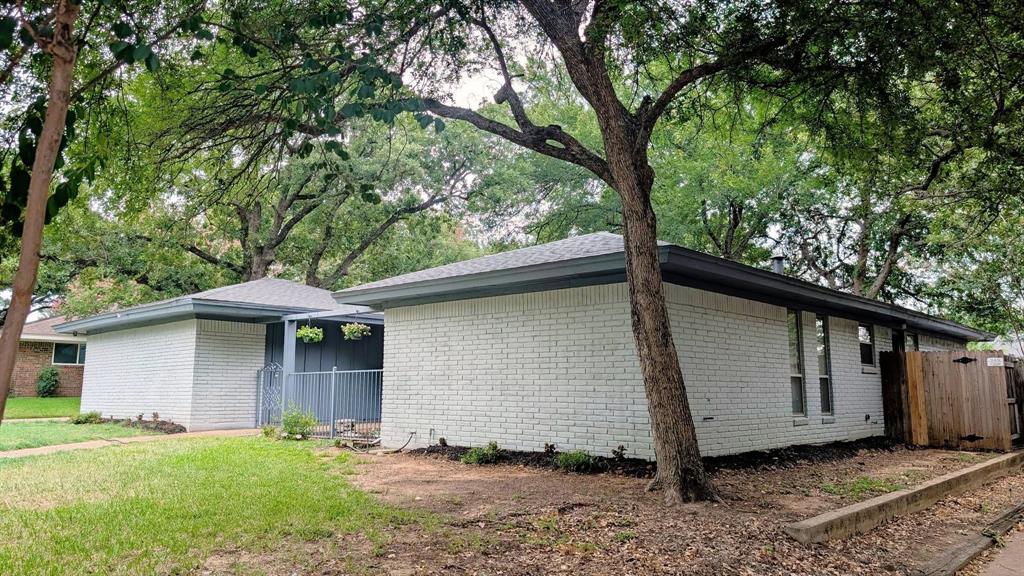 Recently major updates include a foundation repair, remodeled kitchen, remodeled bathrooms, newly refinished floors, and new roof that was fully replaced in 2026 ***Step into this newly renovated 3-bedroom, 2-bath home located right in the heart of the highly desirable Hurst. A thoughtfully updated, open-concept floor plan creates a seamless flow between the living, dining, and kitchen areas, where modern design meets everyday comfort.  A flourish garden retreat that immediately welcomes you home and floor-to-ceiling windows upon your door entrance.  The beautifully designed open-concept kitchen features granite countertops, back splash tile, stainless-steel appliances, and custom cabinetry, all overlooking the great living room. This home boasts incredible flexibility with dual living areas. The spacious central living room includes a cozy fireplace, perfect for daily gatherings. Just off the entry, a second formal living room offers a quiet area, perfect for reading or studying.  The home offers two fully renovated bathrooms. The primary suite boasts a custom vanity and a walk-in shower with glass door installed, while the second bath dazzles with premium tile, abundant natural light, and elegant hardware.   All bedrooms and laundry are grouped together on one side of the house with a single share hallway for privacy. The master bedroom seamlessly blends with swinging glass doors to maximize natural lights and transition into an open space outdoors in the backyard. The backyard consists of a fenced outdoor play area, garden area, RV driveway, and two cars garage.