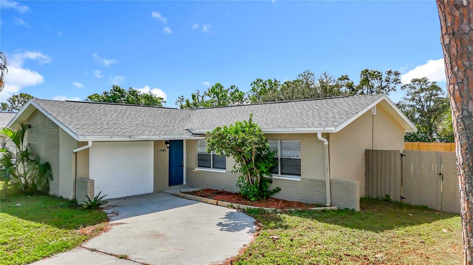 This beautifully remodeled 2/2 concrete block home is situated on a large lot and features a BRAND NEW roof, sparking swimming pool, large rear covered patio, fully fenced oversized backyard, and a one car garage. The spacious interior features a newer AC unit, brand new stainless steel appliances, quartz countertops in the kitchen and bathrooms, vinyl plank flooring throughout, and a spacious master suite with a walk-in closet. Pool homes in this community are a rare find, so do not miss your chance at this one. Schedule a showing today!