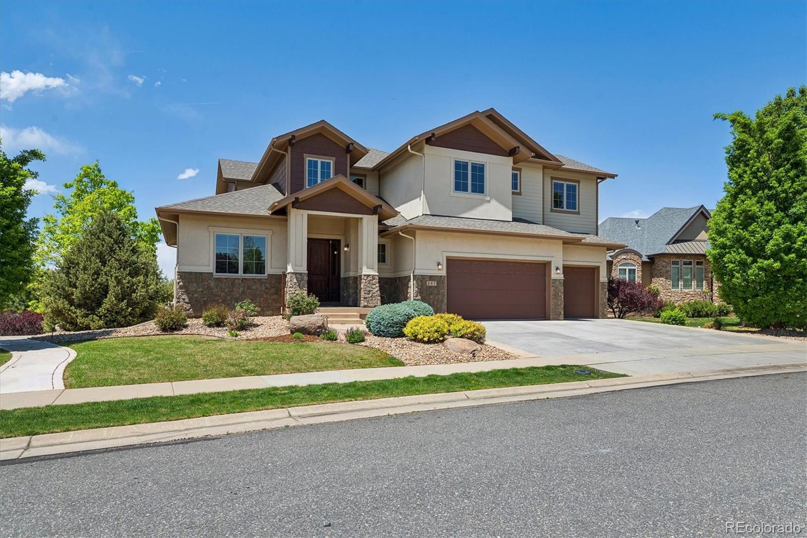 Stunning mountain vistas await at this impeccably updated 6-bedroom, 6-bathroom home in Erie’s prestigious Candlelight Ridge. Backing to a serene greenbelt and expansive open space, this residence features a fully remodeled gourmet kitchen equipped with premium appliances and designer finishes. The main level is defined by elegance, showcasing fresh hardwood flooring, new carpeting, and a custom-remodeled mudroom for effortless organization. To maximize the natural beauty of the Front Range, new, larger windows have been installed throughout the rear of the home, specifically positioned to capture unobstructed, panoramic mountain views. This property also boasts an oversized 3-car garage featuring a custom protective floor coating, built-in storage cabinets, and a functional workbench. Experience top-tier education in the Boulder Valley School District, with access to premier 5-star institutions such as Meadowlark and Centaurus.The finished walk-out basement serves as a true secondary living space with a second kitchen and private guest suite. Outdoor entertaining is a delight on the new stamped concrete patio, with a built-in grill for those afternoon cookouts. Surrounded by new professional metal fencing and lush landscaping that blends into the open space. Enjoy breathtaking Colorado sunsets every evening from this rare, move-in-ready gem.