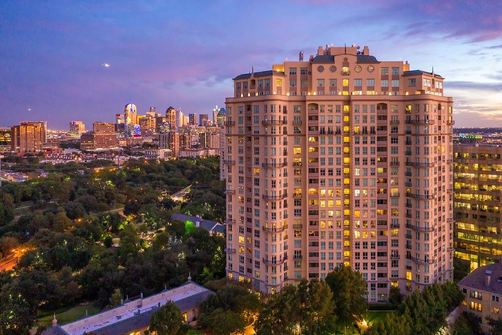 Experience luxury living at The Mayfair, one of Turtle Creek’s most sought-after high-rise condominiums. This beautifully appointed two-bedroom residence with a dedicated study offers an open, light-filled floor plan designed for both comfort and sophistication. The spacious living area features a decorative fireplace and serene north-facing views, creating an inviting retreat in the heart of Dallas.  The chef’s kitchen opens to the living and dining spaces and is equipped with a gas cooktop, abundant counter space, and a generous walk-in pantry and laundry room for added convenience. Residents of The Mayfair enjoy a premier Turtle Creek location, just steps from Turtle Creek Park with effortless access to the Katy Trail, Uptown, Downtown Dallas, world-class dining, shopping, and cultural destinations. Luxury amenities include The Sky Club and The Mayfair Room, offering breathtaking panoramic views of the Dallas skyline and ideal spaces for entertaining. Additional resident favorites include the state-of-the-art fitness center and stylish coffee bar, all overlooking the rooftop terrace with resort-style pool and hot tub.  This exceptional home offers the perfect blend of luxury, lifestyle, and location in the heart of Turtle Creek.