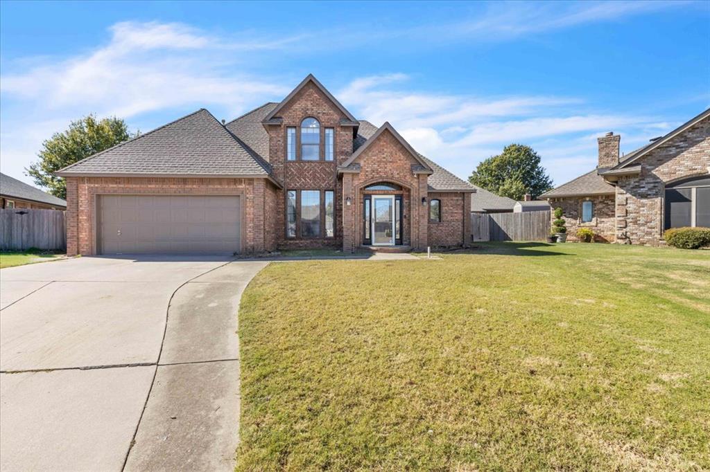 THIS is the home everyone wants to be at. Whip up all your favorite festive foods in the large kitchen, complete with SO MUCH STORAGE... and (granite) counter space for days. Between the updated and VERY OPEN dining and living, there is plenty of room to host the spiciest of holiday games. After you've won, kick everyone out and cozy up next to the fireplace (indoor OR outdoor) with a warm beverage and good book. The relaxing continues in your private primary suite. Check out the whirlpool tub, rainhead shower, double vanity and two walk-in closets. Peep the private doors leading to a second patio, perfect for a hot tub. Outside, the fun-o-meter is off the charts in the summer months with an in-ground pool, pergola and a concrete slab begging for a basketball hoop. You're never short on storage with not one, but TWO outbuildings. Back inside, downstairs, you'll also find a half-bath, interior laundry and more storage. Head upstairs to discover three more bedrooms, high ceilings, large closets and a shared bathroom, which also connects to one of the bedrooms, creating somewhat of a second primary suite. New exterior paint, gutters and roof coming soon! This is a PRIME location, central to I-44 and I-240, 11 minutes to the international airport and a foodie's dream, with several popular restaurants nearby.  To top it off, this lovely home is in the highly coveted Moore School District. Don't let this home be the one that got away. Schedule a showing TODAY!