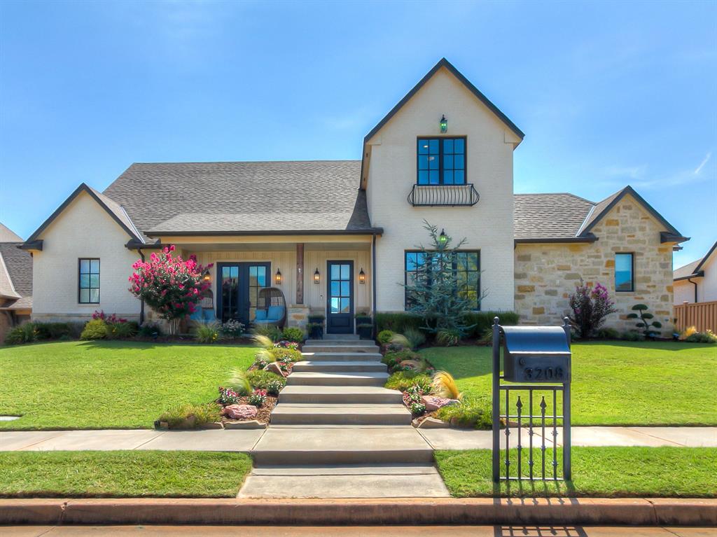 This is one of the most picturesque homes in the gated community of Fallbrook. 3208 Hillside Drive stands out with its stone accents, inviting front terrace, beautiful landscaping, and discreet rear-entry 3 car garage— boasting of impeccable curb appeal that immediately captivates. This spacious four bedroom, four and a half bath home offers a thoughtfully designed layout ideal for both everyday living and entertaining. The main level includes a private front office with its own entrance, three bedrooms each with a private en suite bath and walk-in closet, an open concept kitchen and living area, a generous walk-in pantry, and laundry room. A separate side entry adds convenience for guests. Upstairs features a fourth bedroom with a full bath, a flex room (current home gym), and a large bonus living area perfect for work, play, or relaxation. Sliding glass doors off the living room lead to a beautiful outdoor patio with a fireplace, ideal for year-round enjoyment. Inside, the home showcases beautiful cabinetry, natural light, designer finishes, and abundant storage throughout, combining classic style with modern comfort. Health and safety upgrades include an Oz Safe Room, a whole home Aquasana water filtration system, and an Aerus AirScrubber air purification system. Located in the desirable Fallbrook neighborhood, residents enjoy community amenities such as recreational trails, fishing ponds, a recently expanded playground, pool, clubhouse, and well-maintained green spaces. Conveniently located near Mitch Park, shopping, and dining.