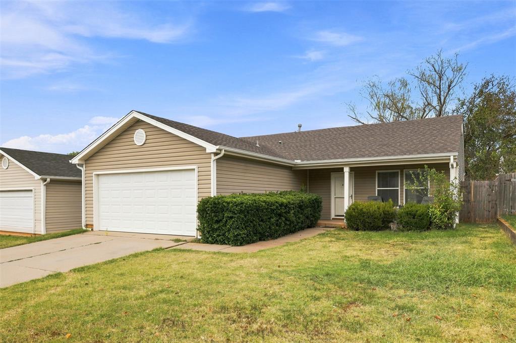 This house is for you! Located in a quiet neighborhood this house is conveniently located near Sooner Rd (Tinker Air Force base) and with easy access to I-35 and all of its amenities. This cozy house greets you with an idealistic covered front porch. Sit out on your own covered front porch, enjoy your morning coffee or watch the sunsets. Walking through the front door you are immediately welcomed by a large living room and open layout, perfect for Family or hosting get togethers. Off the main living area the large Master bedroom offers its own FULL bath en-suite and LARGE walk in closet. The other 2 bedrooms are situated next to each other with a full bath across the hall, perfect for family, kids or an in home office. Completing the house is a large walk in laundry area. This house is currently leased creating a perfect opportunity for an Investor or someone looking to start a portfolio with a rental. Broker owned