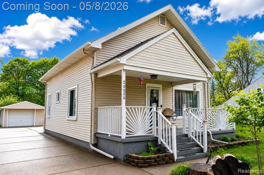 Charming Farmington Hills Cape Cod with inviting front porch and great curb appeal. This well-maintained vinyl-sided home features fresh paint, new luxury vinyl plank flooring, and new carpeting throughout the first floor. The beautifully updated kitchen and bathrooms offer modern finishes, while first-floor laundry adds convenience. Enjoy thermal windows, a walk-in closet in the primary bedroom, and newer furnace and central air. Upstairs, you’ll find two spacious bedrooms, each with walk-in closets and additional attic storage. All appliances included.