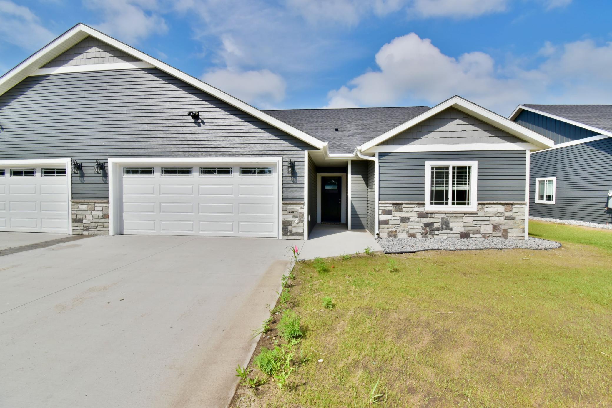 Being Built in August of 2026 here are 3 bed 2 bath w/ 2 stall garage Twinhomes! Located on Greystone Golf Course an 18 championship course designed by Tom Lehman and within a few minutes of 2126 acre Big Sauk Lake Public Access. This Property Features: One level living, Front Porch, Backyard Covered Patio, Steel Siding, No steps interior or exterior, Tray Ceiling in Living Room, Granite Countertops, Walk-In Pantry, Primary Bedroom w/ 6x7 Walk-In Closet and 3/4 Primary Bathroom. Appliance allowance of $2500 to be included for washer & dryer, Standard Concrete will be poured for backyard patio & Fence will be included.