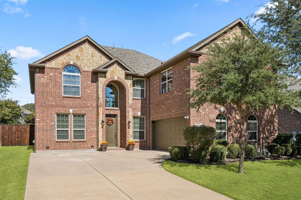 Stately curb appeal welcomes you to this move-in ready home in one of West Allen’s most sought-after neighborhoods. Light and bright open floor plan is accented with extensive warm wood flooring and a stunning natural stacked stone fireplace and custom built-in. Large windows in the living and breakfast areas offer beautiful views of the sparkling pool. The cook-friendly kitchen with tons of storage and counter space flows seamlessly for easy entertaining. A spacious primary suite features a spa-like bath with soaking tub, separate shower, vanity with dual sinks and a roomy closet. Upstairs includes a versatile floor plan with game room, a dedicated media room and split secondary bedrooms. Step out back to the inviting pool, grassy yard, covered patio and built-in grill. Amazing location near US-75 and Sam Rayburn 121, with top-rated Allen ISD schools, shopping, dining, and parks nearby. Style, comfort, and convenience all in one!