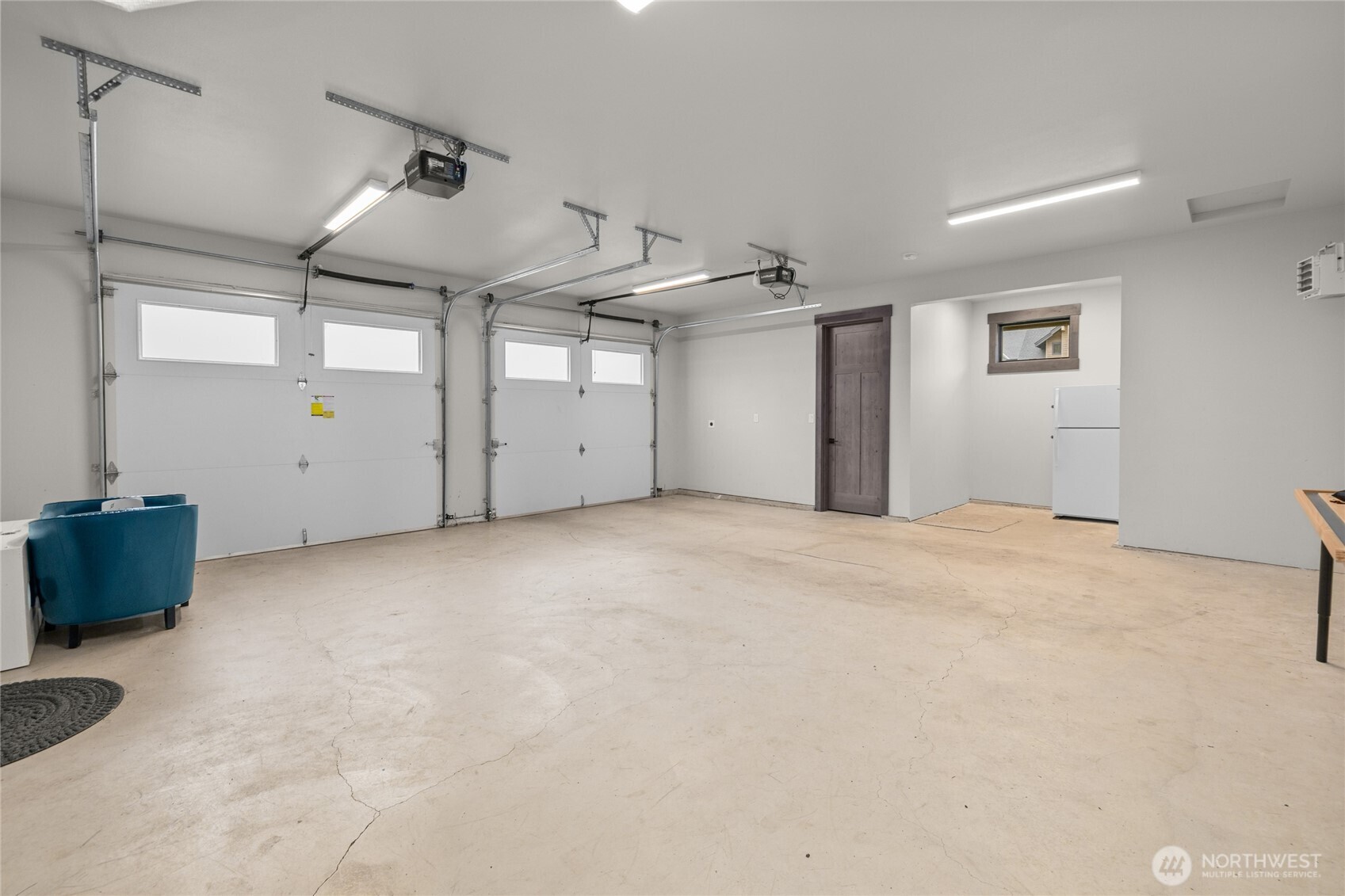 Garage with EV charger plug.