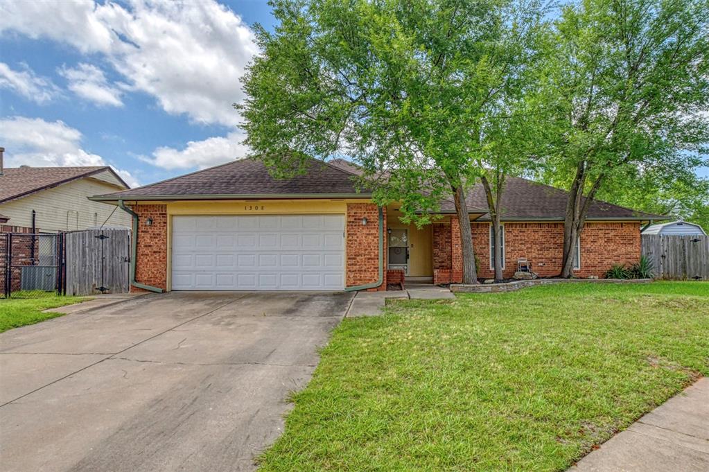 A wonderful surprise in this quiet culdesac.  Upgraded home with granite counter tops, new interior paint, new DW in 2026, newer wood-look vinyl flooring.  Large living space with open dining & kitchen.  Flex room, currently used as a well-appointed office.  Primary suite has a walk-in closet and ensuite bathroom.  Secondary bedrooms have ample space and share the guest bathroom.  Wood-burning fireplace with gas starter.  Close to all schools and shopping.  Upright storm shelter in 2-car garage.