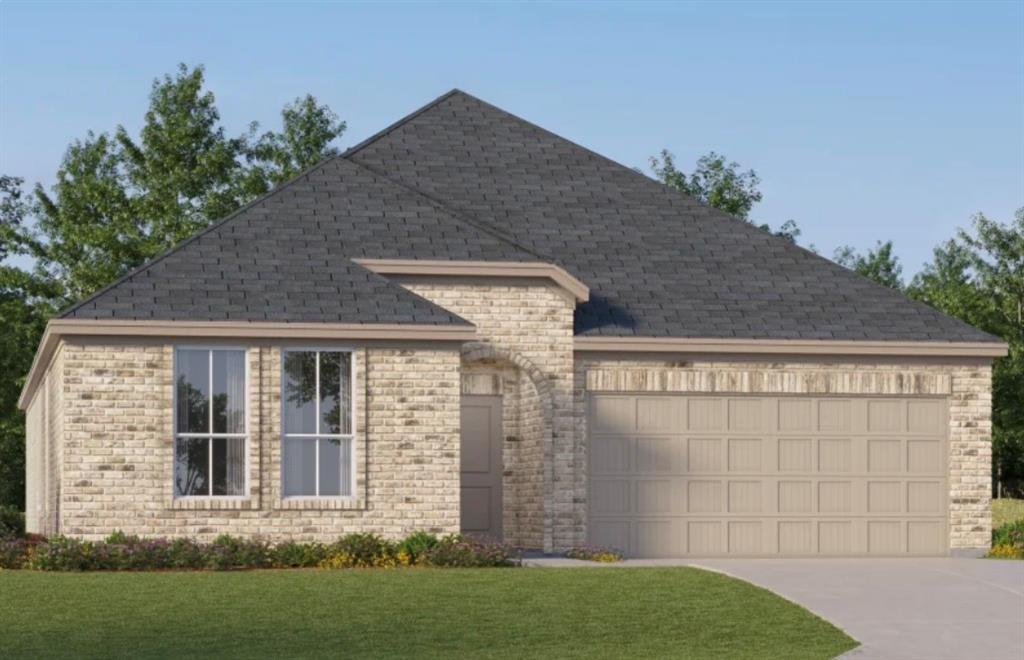 This single-story home shares an open layout between the kitchen, nook and family room for easy entertaining, along with access to the covered patio for year-round outdoor lounging. A luxe owner's suite is in a rear of the home and comes complete with an en-suite bathroom and walk-in closet. There are three secondary bedrooms near the front of the home, ideal for household members and overnight guests, as well as a versatile flex space that can transform to meet the homeowner’s needs. Prices, dimensions and features may vary and are subject to change. Photos are for illustrative purposes only.