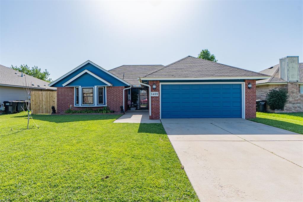 Welcome to this beautifully maintained 3-bedroom, 2-bath home located in a quiet and friendly Moore neighborhood! From the striking curb appeal with rich red brick and bold blue accents to the vibrant and warm interior, this home is truly one of a kind.
As you step through the custom purple front door, you’re greeted by a bright, welcoming entry with custom tile floors and colorful walls that exude character. The spacious living room features vaulted ceilings, a cozy gas fireplace, and luxury vinyl plank flooring that adds elegance and durability.
The dining area is a showstopper with an eye-catching tray ceiling painted in turquoise, vibrant orange walls, and a perfect layout for entertaining. The kitchen offers functionality and flow, with ample cabinetry and adjacent access to the main living areas.
The home includes three well-sized bedrooms and two full bathrooms, ideal for a growing family or those needing extra space. Unique design touches like detailed trim work, designer lighting, and bold color palettes throughout make this home truly stand out.
Outside, enjoy the oversized driveway, a spacious two-car garage, and a neatly landscaped yard with a young tree and flower beds already in bloom. A tall privacy fence surrounds the backyard, offering both security and peace of mind.
Home currently has Solar Panels installed on home and sellers are still financing them. Sellers are able to transfer loan with home purchase.