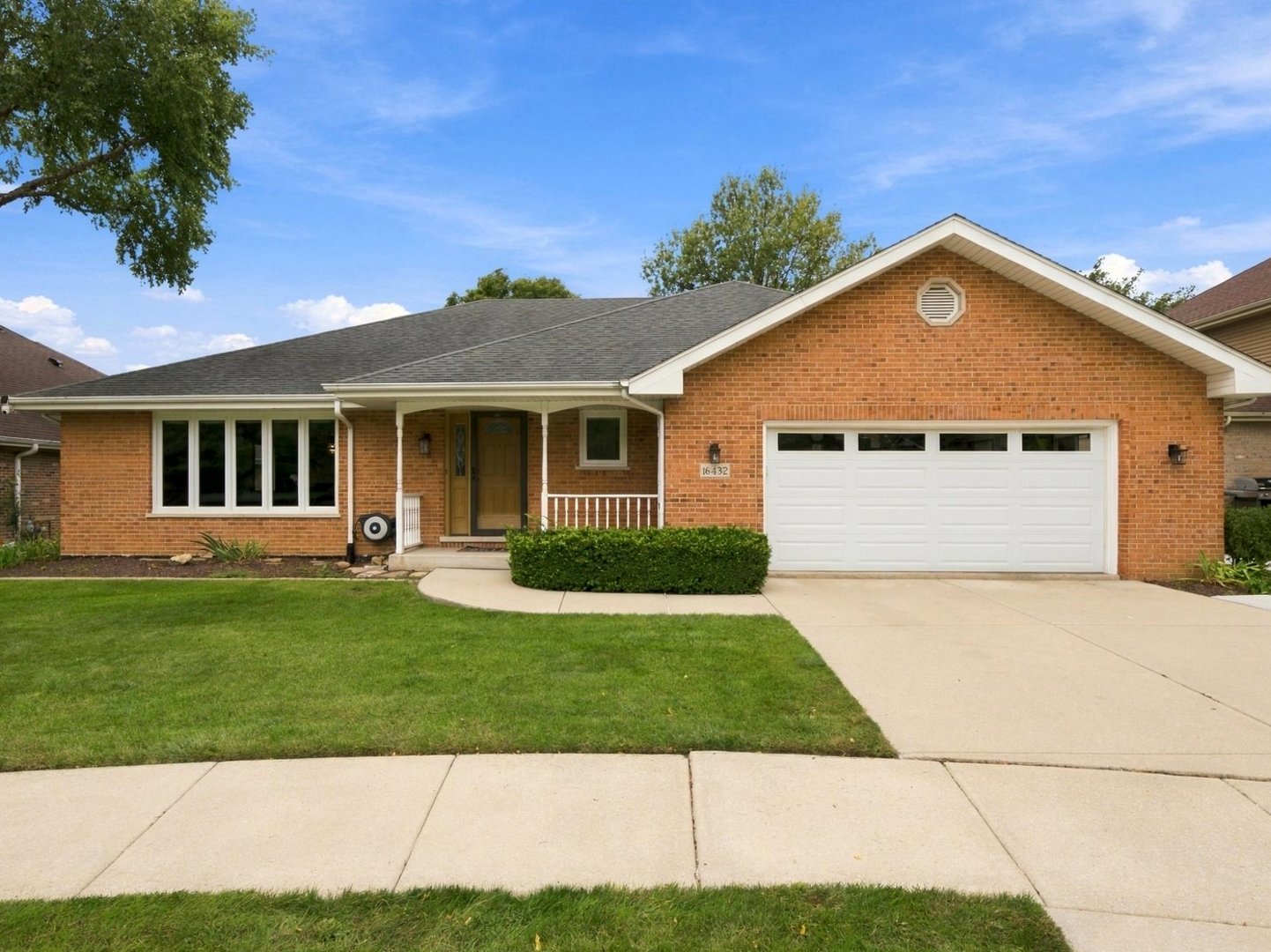 Tucked away on a quiet Orland Park cul-de-sac, this beautiful all-brick home delivers the perfect mix of open-concept living, serene outdoor space, and complete peace of mind. The sun-drenched main level features gleaming hardwood floors and recessed lighting throughout, flowing seamlessly between the spacious living room and formal dining room. At the center of the home is an expansive kitchen equipped with ample cabinetry, generous counter space, and a center island with bar stool seating. Designed for effortless entertaining, the kitchen opens directly into an expanded family room anchored by a cozy fireplace. From here, sliding patio doors lead to an oversized deck overlooking one of the most tranquil, private backyards in the area-creating incredible indoor-outdoor flow for summer gatherings and fall evenings.  Solid all-brick construction with a brand-new roof and new concrete walkways, freshly painted; a new high-efficiency heating and cooling system with a heat pump; an in-duct whole-house carbon-UVC air purifier and advanced air filter for optimal indoor health; and an exceptional attached garage with pristine epoxy floors and upgraded lighting. Unwind in the spacious primary bedroom suite, walk-in shower, soaking tub, walk-in closet, plus generously sized additional bedrooms with excellent closet storage. Prime location just minutes from top-rated Orland Park schools, Metra transit, local parks, and Orland Square shopping. Impeccable- schedule your tour today!