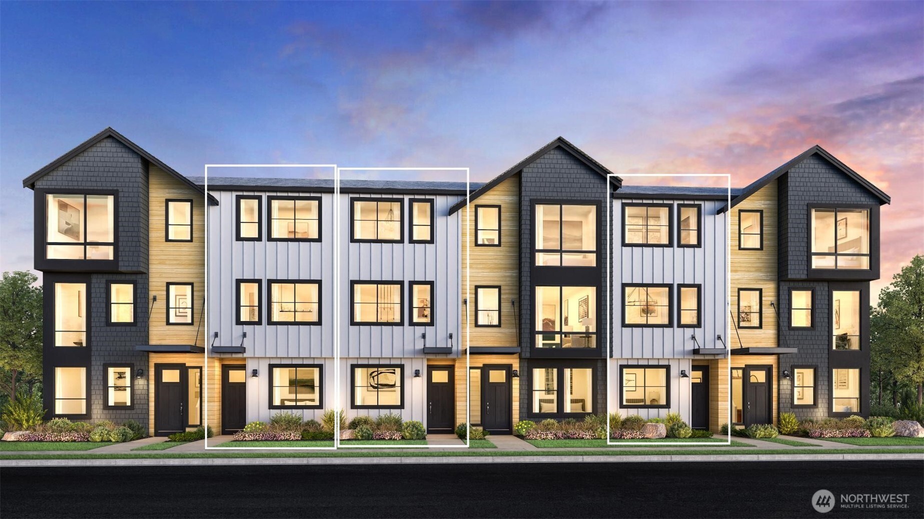 Experience refined urban living - Toll Brothers presents Woodinville Square - Luxury townhomes located in the heart of downtown Woodinville, walkable to the new Schoolhouse District & adjacent access to the growing 42-mi Eastrail trail system! The Dominion offers an idyllic blend of functionality and elegance within its three-level floor plan. The open-concept main living level seamlessly connects the great room and casual dining area to the modern galley-style kitchen, w/clean lines & high-end finishes including white painted cabinetry, quartz 3cm slab countertop, Kitchenaid appliances & oversized walk-in pantry. Upstairs, the luxurious primary bedroom suite features a spa-like private bath complete with a dual-sink vanity, luxe shower w/frameless glass enclosure and private water closet. Also on the third floor is a secondary bedroom with a private bath, while another secondary bedroom with a private bath is conveniently located on the first floor off the foyer. Additional features of the home include a convenient everyday entry on the first level, a second-floor powder room, bedroom-level laundry, and plenty of storage throughout. Modern finishes in a warm contemporary palette. PRIME LOCATION: walkable to retail, wine-tasting, dining & more! If represented by broker, must accompany/register @1st visit.