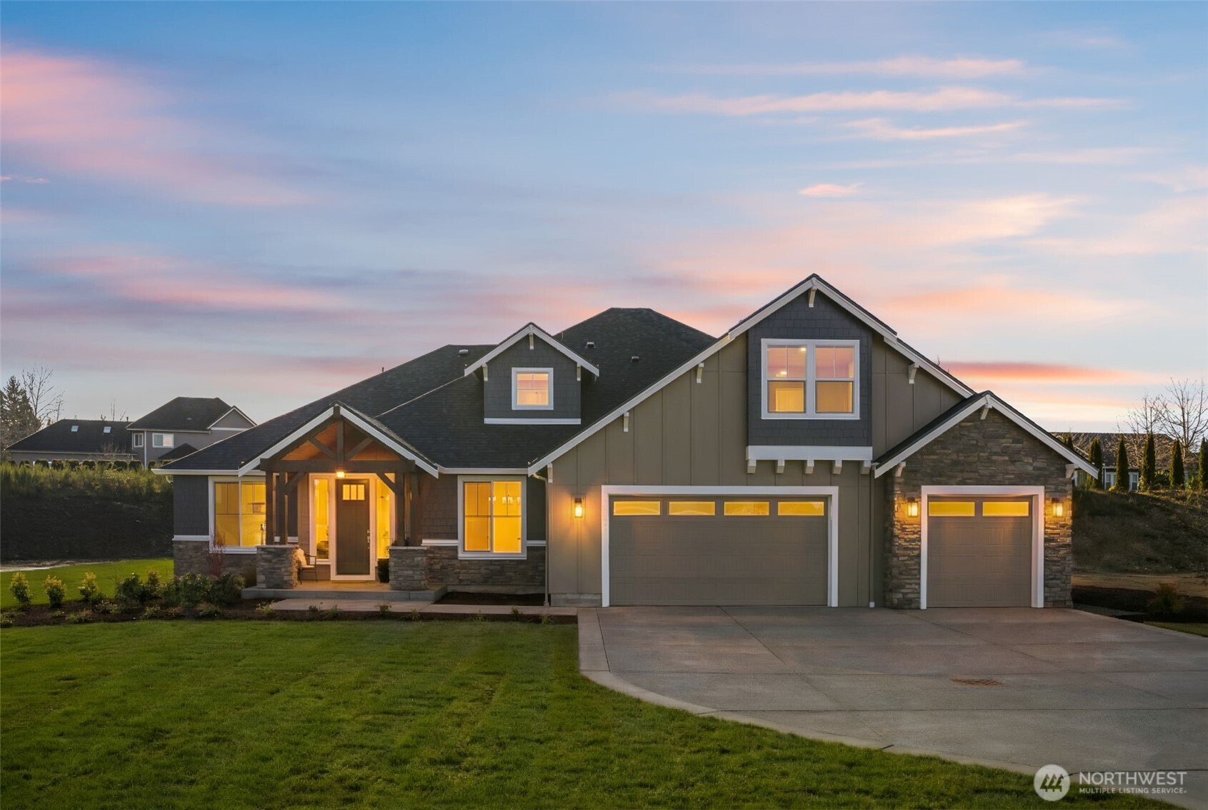 READY FOR YOU TO MOVE IN! Landscaping being installed now. Introducing THE CASCADE by GARRETTE HOMES. On over an acre of land in a GOLF COURSE COMMUNITY! This stunning home features a 12-foot sliding door off the great room, creating a seamless indoor-outdoor connection to a covered patio with an outdoor fireplace – perfect for entertaining or enjoying watching the sunset in the backyard. The spacious kitchen includes an impressive 8-foot by 4-foot island, designed as the central gathering space in the heart of the home. The primary suite is located on the main floor and offers private access to a covered patio, a freestanding soaking tub, and dual walk-in closets. Photos for inspiration only.