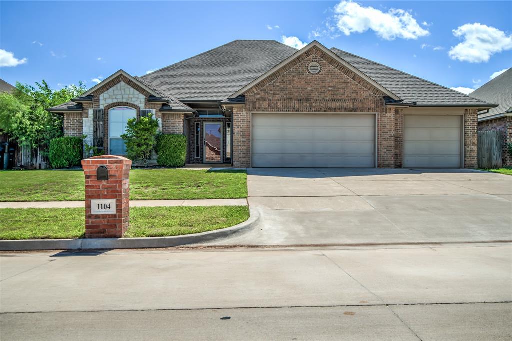 Don't miss this spacious home in Rock Creek! This 3 bed with an office or 4 bedroom home has so much to offer. Granite counter tops in kitchen, stainless steel appliances & a walk in pantry. This split floor plan has primary bedroom on the right & other secondary bedrooms over to the left of home. A brand new roof has just been installed this year (2025) & HVAC was replaced in 2024. The fenced back yard also has a seperate dog run area, patio & a small deck.  The 3 car garage has a storm shelter in the floor & this neighborhood has many amenities including a park, pool & 3 fishing ponds. Also, conveniently located about 15 minutes from Tinker AFB & many restaurants & many shopping choices.