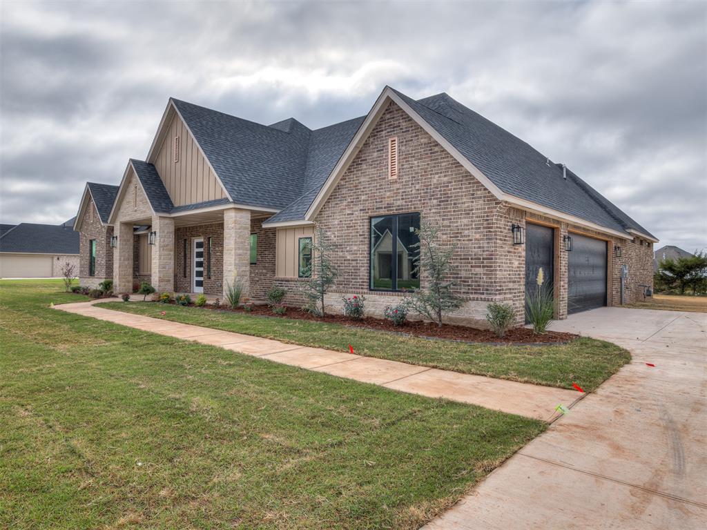 Ask about our builder and lender incentives!! Get into this home with a 4.3% interest rate*!! This immaculate home sits on half an acre across from Belmar and is a jaw dropper! Custom finishes and woodwork throughput. No detail was left out! 3 bedrooms + an office, open concept with the chef's kitchen overlooking the living room and dining room.  A pantry with all of the stoage you could ever ask for. The master en-suite has separate vanities and a walkthrough closet that connects to the large laundry room for efficiency and convenience. Located off of Sooner Rd. across from Belmar golf course, this location won't disappoint. We have 2 homes in The Hills at Timbercreek available.