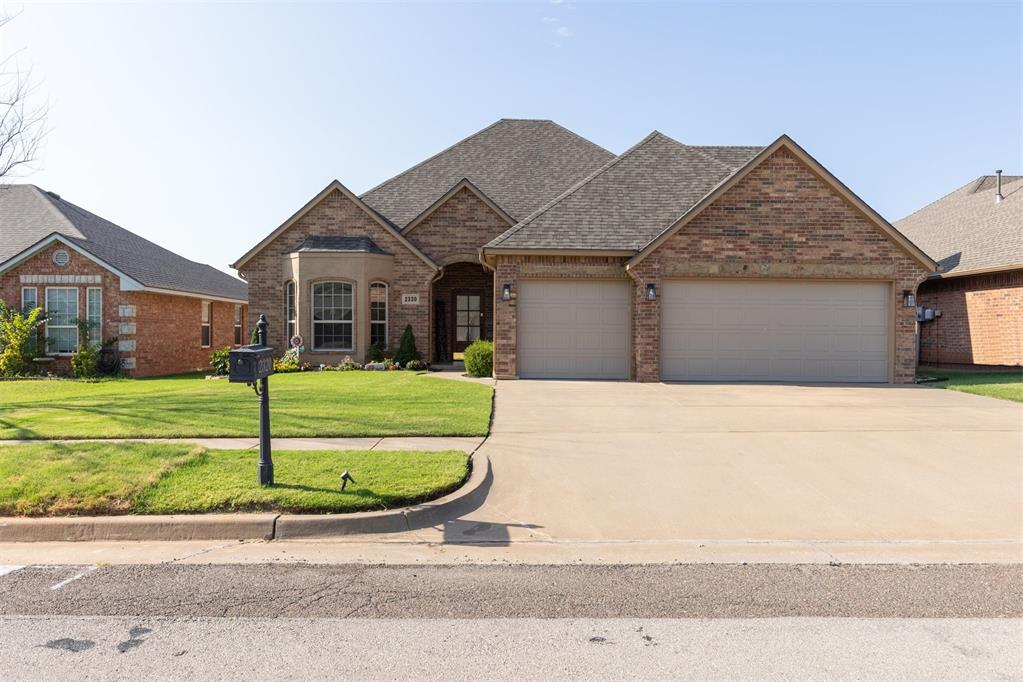 Beautifully updated home in Edmond’s desirable Robin Ridge Addition! Offering 2,171 square feet of living space, this versatile 4-bedroom (or 3 beds + study), 2-bath home features a split floor plan, spacious rooms, and modern finishes throughout. This home backs up and has gorgeous unobstructed views of the neighborhood ponds. The open living room flows from a true entryway and is ideal for everyday living or entertaining. The 4th bedroom with French doors at the front of the home makes a perfect office or guest space. The kitchen is a standout with granite countertops, a pantry, and generous storage. Tiled dining room leads to backyard with a covered patio and fenced yard for all your outdoor needs. The spacious primary suite includes an Australian closet, soaking tub, separate shower, and private water closet. Spare bedrooms have privacy, extra linen storage and full bath. You'll also love the 3-car garage and major updates like a brand new roof & gutters (2024), hot water tank (2024), brand new garage doors (2024), new exterior paint (2024), brad new HVAC (2022), new LED lights throughout, new cabinet storage and tornado shelter in garage, along with epoxy flooring, and much much more! Robin Ridge offers fantastic amenities including a community pool, clubhouse, basketball court, playgrounds, walking trails, and scenic ponds. Easy access to Turnpike, Hefner Parkway and Broadway Extension and located in Edmond Schools! Schedule your showing today!