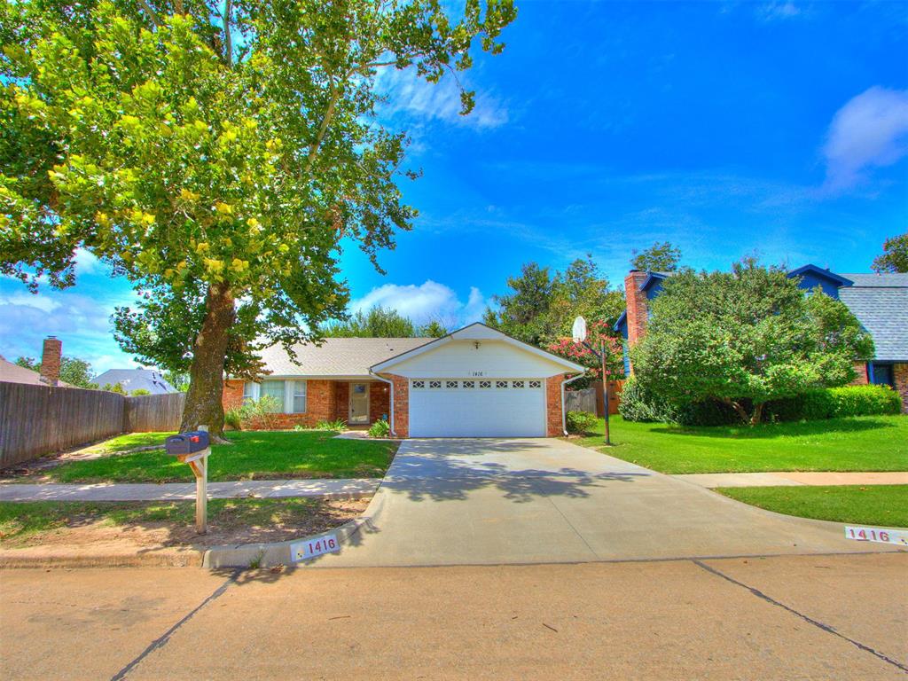 Welcome to this beautifully maintained 3-bedroom, 2.5-bath home located in the heart of Norman! This home is move-in ready and conveniently located near tons of shopping, hospitals, dining, I-35, and only 10 minutes to OU.  The large living room offers abundant natural light, wood look ceramic tile flooring, and a cozy fireplace. The beautiful updated kitchen has granite countertops, and an abundance of cabinet storage and countertop space. The updated private primary suite includes granite countertops, and stand alone shower.  Other things to love-- all new interior paint, bathrooms and kitchen have been updated, storm shelter, sprinkler system, outdoor storage shed/workshop (with electricity) and low maintenance landscaping. You will also enjoy the covered patio and peaceful back yard. Welcome Home!