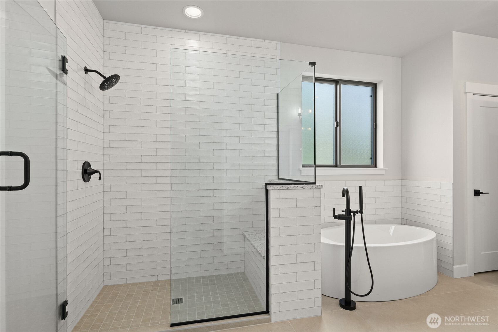 Heated tile floors in primary bath!