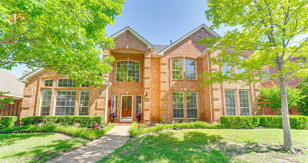 Welcome to your dream home in the coveted Estates at Fountain Creek, where thoughtful design meets modern updates in one of Plano’s most desirable communities. This refreshed 5-bedroom, 4-bath home offers an ideal open-concept floor plan, perfect for entertaining and everyday living. The heart of the home is a spacious, light-filled living room with vaulted ceilings, a gas-log fireplace, and seamless flow into a stunning kitchen with a huge island, granite counters, breakfast bar, butler’s pantry, and formal dining. Two living areas downstairs offer flexibility—ideal for an office or den—while the upstairs bonus room is perfect as a game room or kids’ retreat. The primary suite and a second bedroom are on the main level, ideal for guests, nursery, or multi-generational needs. The primary bath features a jetted tub, walk-in shower, dual vanities, private toilet room, and large walk-in closet. Step outside to a true backyard haven with a covered patio, tranquil pool, fountain, and spillway. The home faces south for shaded afternoons, and with only one west-facing window, summer cooling stays efficient. Just two homes in from a side street, enjoy minimal alley traffic and quick back-road access to Stonebriar Centre, Frisco, and Legacy West. Updates show the care this home has received: in 2025, full interior paint, new carpet, and 42 window panes replaced. Cooktop (2024), roof (2023), water heaters and pool filter (2020), full primary bath remodel, pool tile, plaster, safety drains, and sundeck (2018), HVACs (2017), pool-spa heater and sweep (2016), patio cover (2013), appliances and engineered wood floors (2011), and fence (2008). Located in a friendly Plano neighborhood with top-rated, established schools, this exceptional home is move-in ready and truly one of a kind! Special financing on this home-reach out for more info.