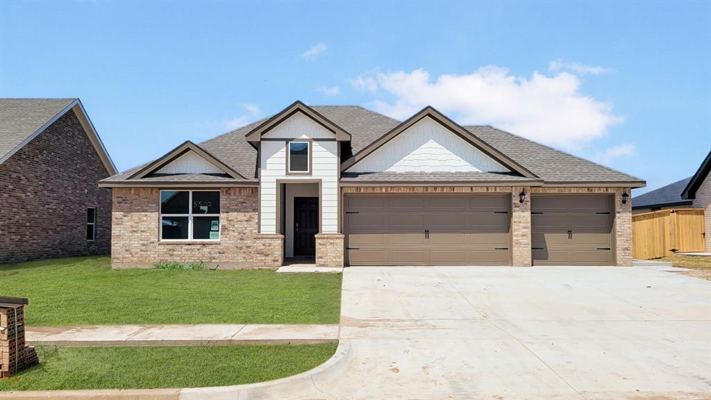 The Kingston plan offers 2,032 square feet, 4 bedrooms and 2 full baths. This plan was designed with your family in mind and offers comfortable living. An inviting entry way leads into the kitchen and central family room. The kitchen offers a wonderful breakfast bar and has amazing features that include Whirlpool Stainless Steel appliances, a gas range, a large walk-in pantry quartz countertops and a large kitchen island Off the central family room is the bedroom one suite that has a huge walk-in closet. Additional features include a tankless hot water system ensures you'll always have hot water when needed. “Home is Connected” smart home features which include a camera doorbell, Kwikset keypad lock, and a smart switch. The exterior features include full sod yard with a landscape package in the front, and a covered patio!                                                                                                         Windstone is located off N.W. 48th and Indian Hills Road. West of I-35 in Norman. This is a gated community and is complete with a club house, pool, basketball court, and a park!