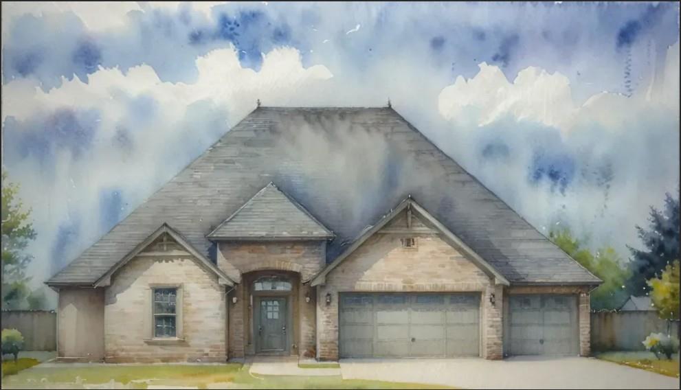 This beautifully designed 5-bedroom, 3-bathroom home with a 3-car garage offers the perfect blend of function and style. With 12-foot ceilings in the living room and an open-concept layout, the main living areas feel bright, airy, and welcoming. Durable wood-look tile flooring flows throughout the main spaces, adding warmth and elegance. The primary suite features a luxurious bath and a spacious walk-in closet with direct access to the laundry room for ultimate convenience. A Jack-and-Jill bathroom connects two guest bedrooms, while the fifth bedroom is generously sized and versatile—perfect as a flex room, entertainment space, or home office. The vaulted ceiling on the back patio creates a stunning outdoor retreat, ideal for relaxing or entertaining. Additional highlights include a thoughtfully designed kitchen with beautiful finishes and a sprinkler system for easy lawn care. This home offers plenty of room to grow, entertain, and enjoy life in comfort and style.