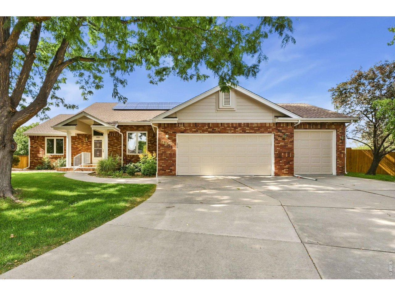 Located at the end of a quiet cul-de-sac in desirable Clarendon Hills, this brick ranch-style home offers 4 bedrooms plus main floor study, 3 full bathrooms, and a fantastic opportunity to make it your own. Situated on a beautifully landscaped 1/3-acre lot and backing to Front Range Community College, the home enjoys added privacy with no neighbors directly behind. The spacious main level features wood floors and opens to a large deck overlooking the backyard. A finished daylight basement provides additional living space and plenty of flexibility. Additional highlights include a 3-car garage, radon mitigation system, and an owned solar system offering the benefit of reduced electricity costs without the added expense of a solar lease. While the finishes are ready for updating, the home is priced accordingly offering a great opportunity to add your own style and build equity in an excellent Fort Collins location.