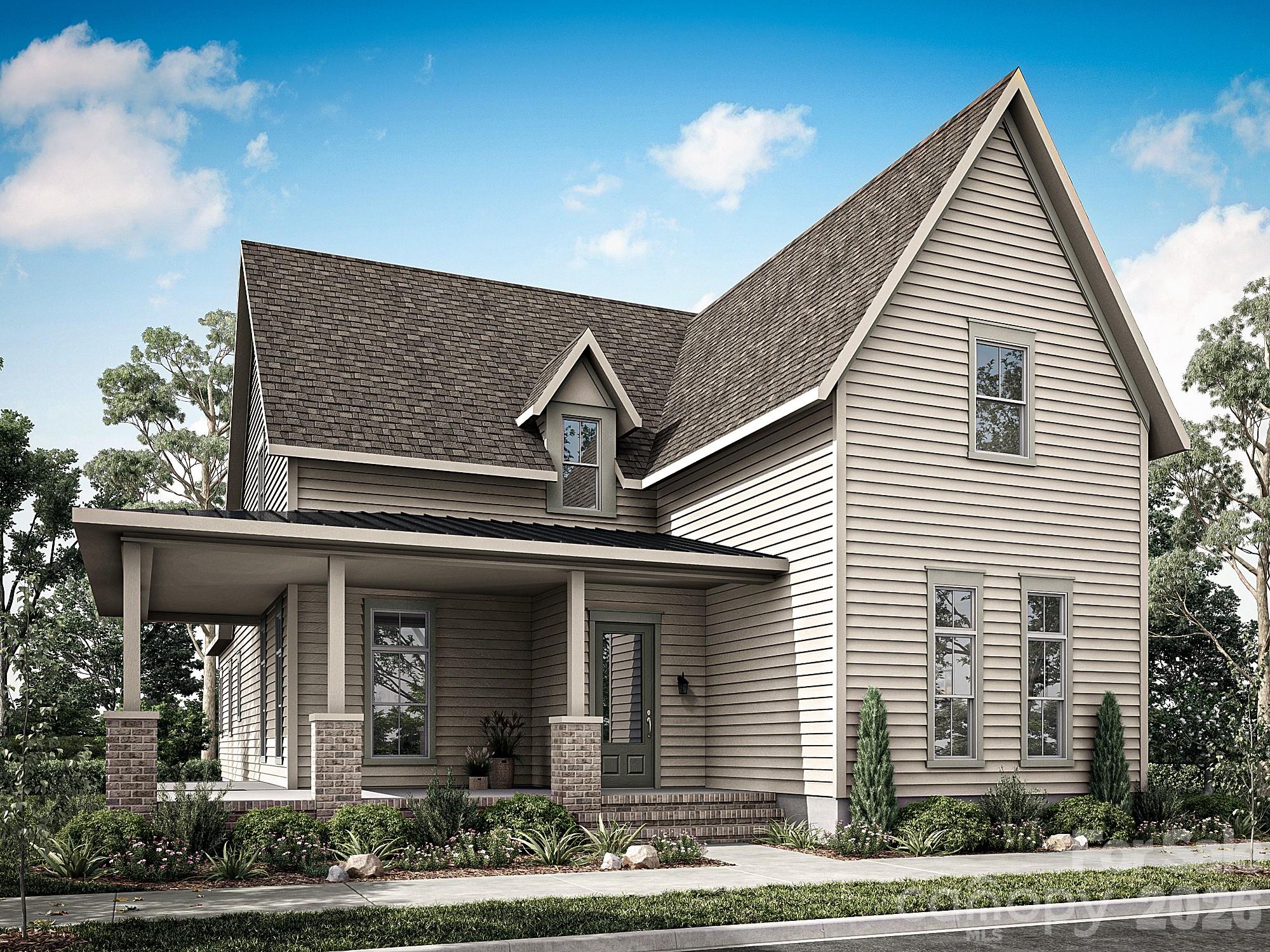 Come fall in love with life at the River District, where the Catawba River and City of Charlotte connect. Surrounded by nature, you'll enjoy hiking, biking and the many planned community amenities the River District has to offer. The Hartley Cottage welcomes you with a charming rocking chair front porch. Inside, the open concept floor plan features an inviting kitchen with a large island, perfect for entertaining. The primary suite and guest room with full bath are conveniently located on the main level, with two additional bedrooms and a bonus room upstairs. Come discover your new home in the River District Community!