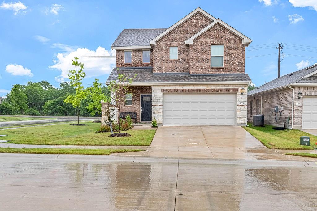 Welcome to this beautifully designed 4-bedroom, 2.5-bath home offering the perfect blend of style, comfort, and functionality! Thoughtfully designed with an open-concept layout, this home is ideal for both entertaining and everyday living.The spacious first-floor primary suite provides a private retreat, while the heart of the home features a stunning kitchen complete with quartz countertops, abundant cabinetry, and an oversized island perfect for gathering with family and friends.Upstairs, enjoy a versatile flex space ideal for a game room, media room, home office, or additional living area to fit your lifestyle needs.Situated on a desirable corner lot, this home also features a covered back patio perfect for relaxing or outdoor entertaining. HOA-maintained front yard landscaping adds convenience and curb appeal.Located in the Eastridge Community, residents enjoy incredible amenities including a clubhouse, pool, fitness center, and basketball court, just a 3 minute walk away!Conveniently located near Highway 121, U.S. 380, and Highway 75, this home offers easy access to major commuting routes while still maintaining a charming small-town atmosphere.Modern finishes, thoughtful design, exceptional community amenities, and a prime location — this home truly checks all the boxes!