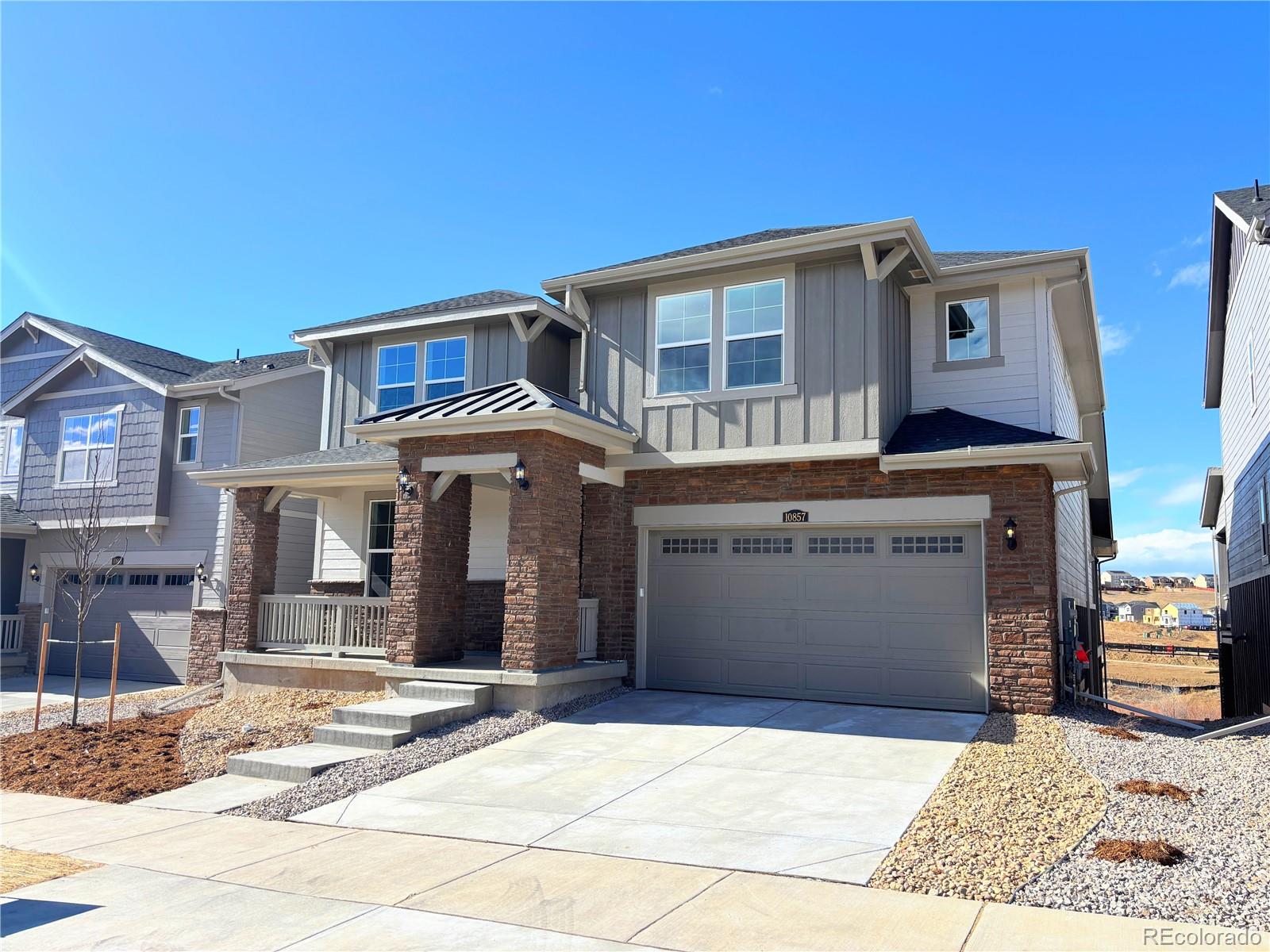 **Contact builder today about Special Financing for this home - terms and conditions apply**Available NOW!This stunning new 2-story Chelton with an extended covered deck features, 4 beds (3 main home and 1 next gen), 3.5 baths (2.5 main home & 1 next gen), laundry (both main & nextgen), living room (nextgen), great room (main home), kitchen (both main home & nextgen) and 3 car garage (2 + 1 Tandem) and unfinished basement. Beautiful upgrades and finishes including luxury vinyl plank flooring, stainless steel appliances and more. The builder provides the latest in energy efficiency and state of the art technology with several fabulous floorplans to choose from.  Come see why time after time, this builder stands above other builders. You will not be disappointed. Photos and the Matterport 3D tour are of a model home and are provided for illustrative purposes only. Features, finishes, and layout may vary and are subject to change. Beautiful views from back deck of Newlin Gulch and Greenbelt area. In addition to the Newlin Crossing Metro District, there is the Stonegate Village Metropolitan District that services and maintains the clubhouse and pool. An additional $72.78 per month operations fee is imposed.
