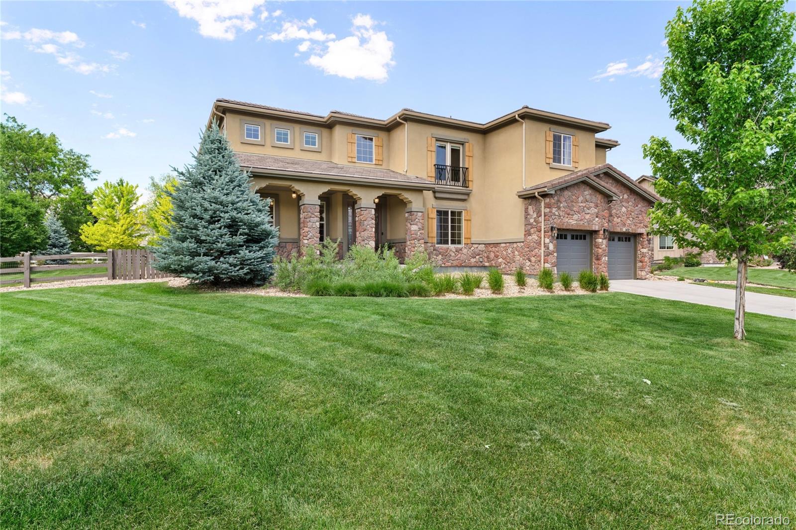 Elegant 5-Bedroom Home on a Generous Half-Acre LotThis exceptional home features an open floor plan designed for refined living and seamless entertaining. The gourmet kitchen includes stainless steel appliances, a five-burner gas range, double ovens, and ample counter space-perfect for culinary pursuits. With five bedrooms and five bathrooms, there is plenty of room for family and guests. The finished basement provides versatile living space, ideal for a media room, game area, or additional accommodations. Outdoors, enjoy covered front and back patios, creating inviting spaces for relaxation and gatherings. Located close to the Shopping, hospital, and trails, with access to a community pool, this property offers a perfect blend of comfort, convenience, and leisure in a desirable neighborhood.