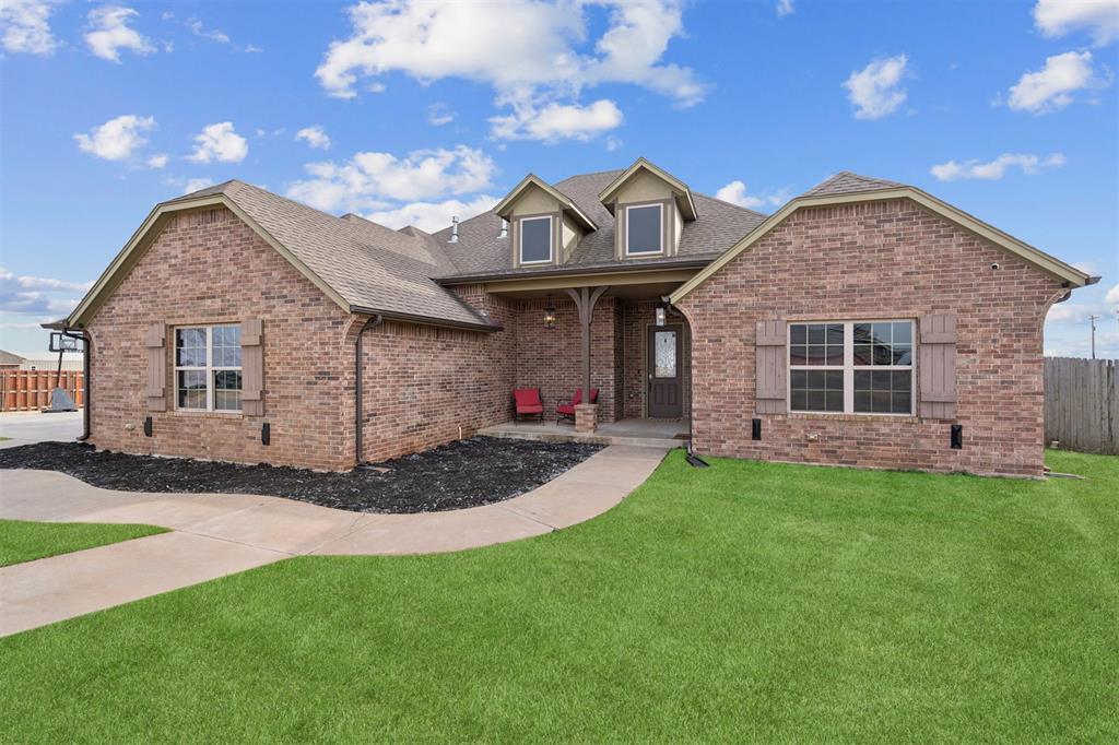 A rare combination of space, style, and versatility, this home truly stands apart. Situated on nearly a full acre within a gated, peaceful community, this impressive two-story residence offers room to breathe, grow, and customize to fit your lifestyle. The exterior immediately makes a statement with two separate driveways, providing exceptional parking and easy access to add a shop. A 3-car garage and expansive lot create endless possibilities without sacrificing curb appeal.Inside, the home showcases a clean, modern aesthetic with quartz countertops, an oversized kitchen, and thoughtfully designed living spaces ideal for both everyday living and entertaining. A defined entryway, multiple living areas, a private study, and a flex room that can easily convert into a fifth bedroom offer unmatched flexibility. The open upstairs bonus room adds additional space perfect for a game room, media area, or a third living space.The oversized primary suite is privately tucked away, creating a true retreat. The spa-like bathroom features a separate soaking tub, an oversized walk-in shower, and generous space designed for comfort and relaxation. Outdoors, enjoy a large covered back porch, a fully fenced backyard, and an underground 8–10 person storm shelter, a valuable upgrade offering peace of mind. Community amenities include a gated entrance, pool, playground, and fully stocked pond, all with quick access to I-35 and I-240 and located in Moore Public Schools.If you’re looking for space, flexibility, and refined design in a setting that feels both private and connected, this home delivers!