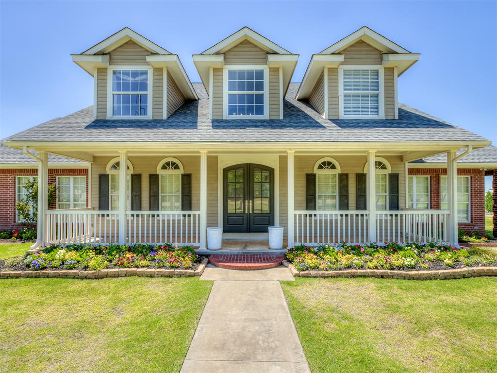 TWO STUNNING HOMES ON ONE PROPERTY! This is a great opportunity for anyone who wants multi-generations living close together or just to have a guest house for hosting visitors! The 2-story main house comes with an in-ground pool and gazebo plus a below ground storm shelter. Inside you'll find 3 bedrooms, 2 half baths, 2 full baths, and a study. The kitchen features built-in stainless appliances with gas range and double ovens, a large walk-in pantry, island and peninsula for your barstools! The breakfast nook and formal dining rooms connect together, creating more space for that big dinner party! The primary suite comes with a large stand-in shower and his/hers vanities, as well as a nice-sized walk-in closet! The study has a built-in desk and sits right off the main bedroom! Upstairs, you have the secondary bedrooms, a full bath, and flex space to use as a kids' den or sitting area! The Guest house built in 2023, boasts 3 bedrooms and 2 full bathrooms. The primary suite offers accessible features for additional support as needed. The kitchen also comes with built-in appliances and an island. There is an above ground safe room in the garage for peace of mind. Each home comes with its own water well and septic system.  This is unique opportunity to have two homes on five acres in West Norman with plenty of room to spread out! Guest house is approx. 1636 Sq Ft. Main House is approx. 3464 Sq Ft.