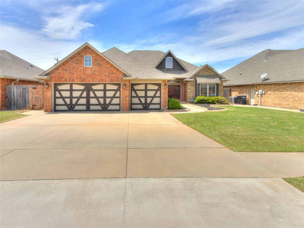 What a beautiful home - this one has great curb appeal, lots of interior space and many updates.  It's truly move-in ready.   The front facade reflects a low maintenance flower bed, freshly aerated lawn, and a welcoming porch area.  The front entry is wide, so plenty of room to  greet your guests.   On the right of the entry is a home office with built in book case and wood look tile.  On the left of the entry is the formal dining room, also with wood look tile, and plenty of space for oversized furniture.  Walk in to the living room, that continues the 12' ceilings.  The living room has wood look tile, a stone fireplace, optional TV placement (above fireplace or on N wall) and a ceiling fan.  Behind the living room is a sun room that's featured now as a game room.  The sun room has motorized sun shades that help reduce heat in the summertime.  The kitchen features beautiful mahogany wood cabinets, KitchenAid black stainless double wall ovens (2021), gas cooktop and granite counters.  The primary bedroom has plenty of space of large furniture, room for a sitting area, an ensuite bathroom with separate shower & jetted tub and a large walk-in closet.  The two secondary bedrooms have a shared bathroom and one has an extra large walk-in closet.  The low maintenance backyard hosts a large patio area, pergola and shed (power & water run to the shed).   Updates to the home include:  HVAC Heater (2020) & Condenser (2024), Roof/gutters (2023), new stone retaining wall (replaced wood railroad ties 2019), Generac whole house generator (2024) and Culligan water system (2025).