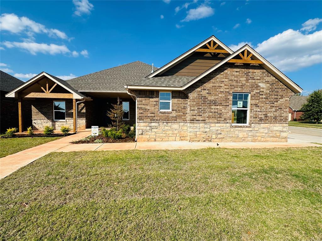 Modern elegance meets everyday comfort in this 5-bedroom, 2.5-bath home located on a desirable corner lot in the sought-after Summit Lakes community. The open layout features 10-foot ceilings, wood-look tile flooring, and custom woodwork, creating a warm and sophisticated living area.

The kitchen offers built-in appliances, a vent hood over the cooktop, an oversized quartz island, and ceiling-height cabinetry with sleek finishes.

Designed with functionality in mind, the primary suite includes a closet that connects directly to a spacious laundry room.

Additional features include covered front and back patios, a side-entry 3-car garage, storm shelter, smart home technology, blinds, fencing, and a full sprinkler system.

Summit Lakes offers walking and biking trails, fishing ponds, community parks, and greenbelt areas, all just minutes from the University of Oklahoma campus and a short drive to Lake Thunderbird.