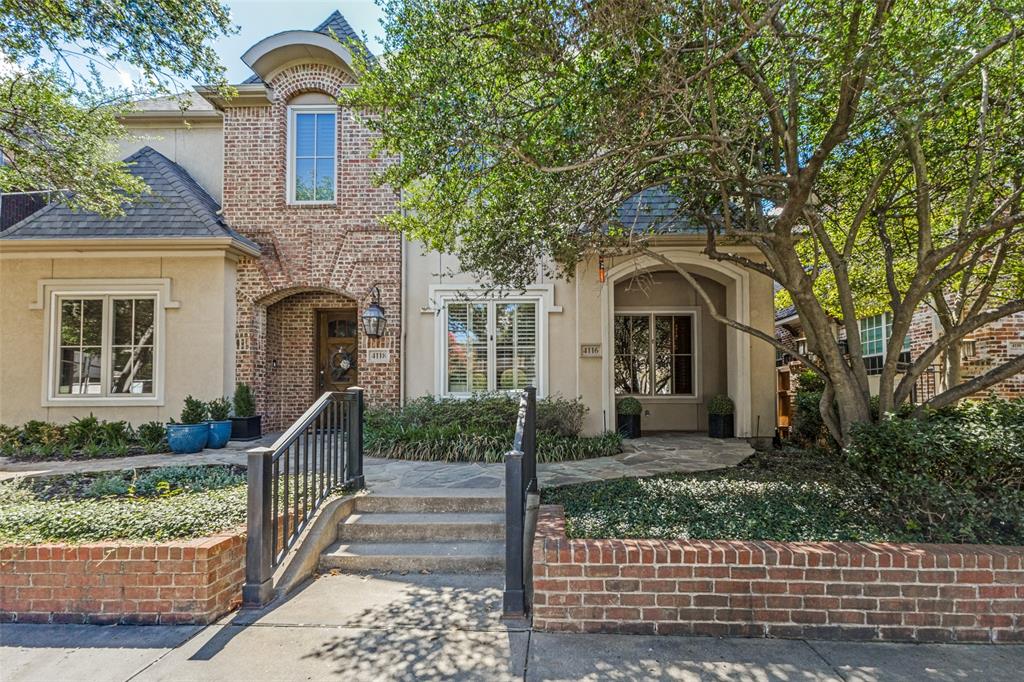 Lovely single family attached home in premier Oak Lawn location just adjacent to Highland Park. Custom built with lovely finished throughout, the 4 bedroom home has a large open den, kitchen and dining area with oversized windows, fireplace, and beautiful oak floors overlooking pretty well-appointed courtyard. Downstairs also has elegant paneled library. The upstairs offers large primary bedroom and bath with wonderful storage, and 3 other secondary bedrooms. One of the bedrooms could serve as a private guest suite or another living area. There is a rear entry attached garage.