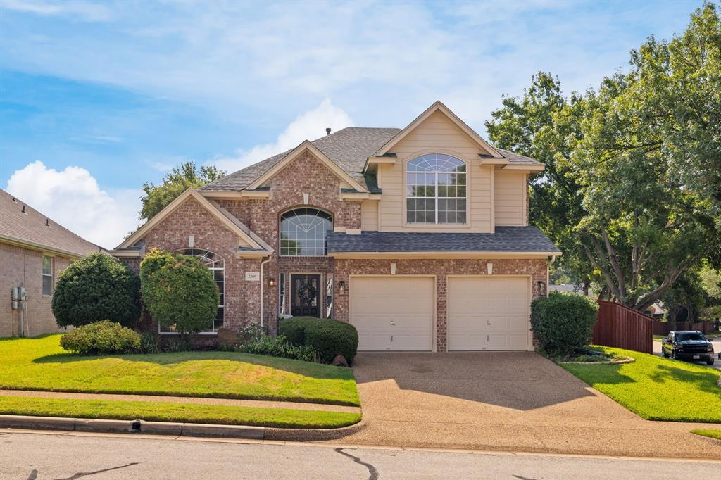Charming Two-Story Oasis on Corner Lot in Bridgeton! Discover this Stunning Home in the Tranquil Bridgeton Community, Featuring a Spacious Open Concept with Abundant Natural Light, Soaring Ceilings, Formal Living & Dining Combo Off Entry, Wood Flooring Flowing Throughout, Modern Fixtures & Tasteful Designer Colors & Finish Out...Ensuring a Stylish, Move In Ready Experience. Updated Kitchen Offers Ample Granite Counter Space, Spacious Breakfast Bar, Island & SS Appliances...onlooking Nook & Family Room w Fireplace. Secluded Owners Suite with Dual Sinks, Jetted tub, Oversized Shower & Walkin Closet. Split Bedroom w a Secondary Bedroom Downstairs & Full Bathroom...ideal for the InLaws. Upstairs, Cozy Loft w Builtin Cabinets adjoins 2 Generous Secondary Bedrooms & Full Bathroom. Patio Space for Entertaining & Soaking Up Some Rays, w Ample Backyard Space for Roaming & Playing. Enjoy Lock & Leave Lifestyle with HOA Maintained Front Lawn. Zoned to Top Tier H-E-B ISD Schools! Convenient to Dining, Shopping, Entertainment & Everything DFW!