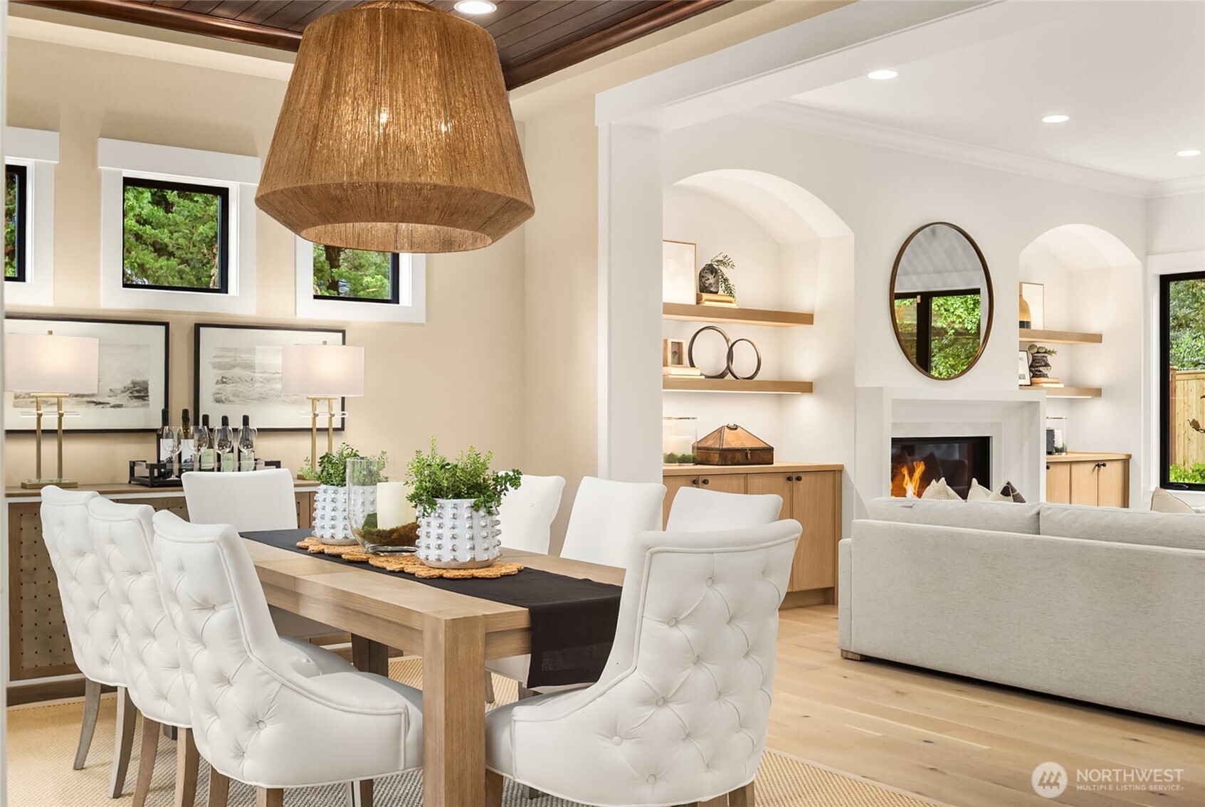 Bright, open-concept space with large windows.
