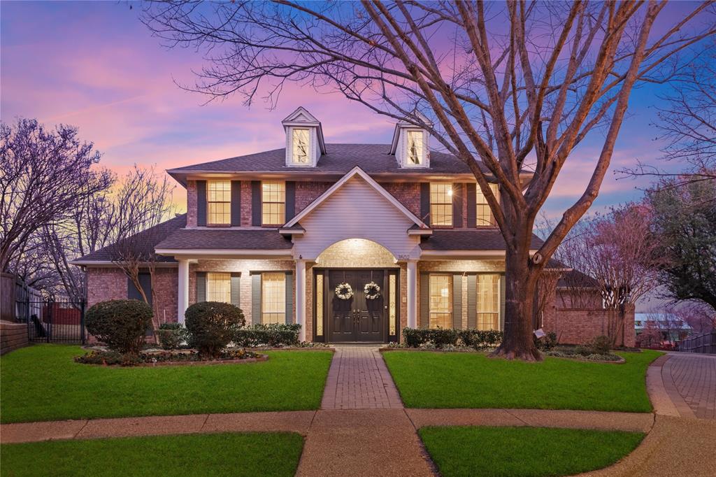 **Multiple offers received. Highest and best offer deadline is Tuesday the 20th by 10:00am.Tucked away in the prestigious tree-lined streets of Windsor Forest neighborhood, this exceptional Grapevine residence offers luxury living just steps from Parr Park. Thoughtfully designed & impeccably updated, the home features 5 bed, 3.1 bath & 2 living areas. Inside, you’ll find an updated private office featuring built-in bookcases as well as a closet, a beautifully renovated oversized kitchen with a large center island, an abundance of cabinets & a spacious breakfast room that leads out to a side patio. This open layout is ideal for everyday living & entertaining alike with 2 dining areas, wood floors, designer lighting that brings a touch of elegance. Upstairs, a large game room anchors generously sized secondary bedrooms, each with walk-in closets, a separate flex space that could be used for a second office or craft space & an impressive amount of storage, perfect for growing households or guests.The capacious owner's retreat offers a fully remodeled ensuite bathroom with separate sinks, his and her closet, beautiful shower with hidden bench storage to keep products out of view and a deep soaker tub perfect for melting the stress from the day off. Step outside to your private backyard retreat where no backyard neighbors impede your views of the serene natural landscape. This backyard offers a play pool with Volleyball net and removable security fence as well as a large covered back porch with an outdoor kitchen and bar area, providing the perfect setting to host friends and family or to simply make memories with you family. It's easy to connect in this friendly neighborhood with numerous yearly events. Another perk to this Windsor Forest neighborhood is the proximity to Parr Park, which offers a spray-ground, playground, multiple pavilions with picnic tables, sport fields, a batting cage, & miles of beautiful walking trails.**Roof is being replaced by sellers