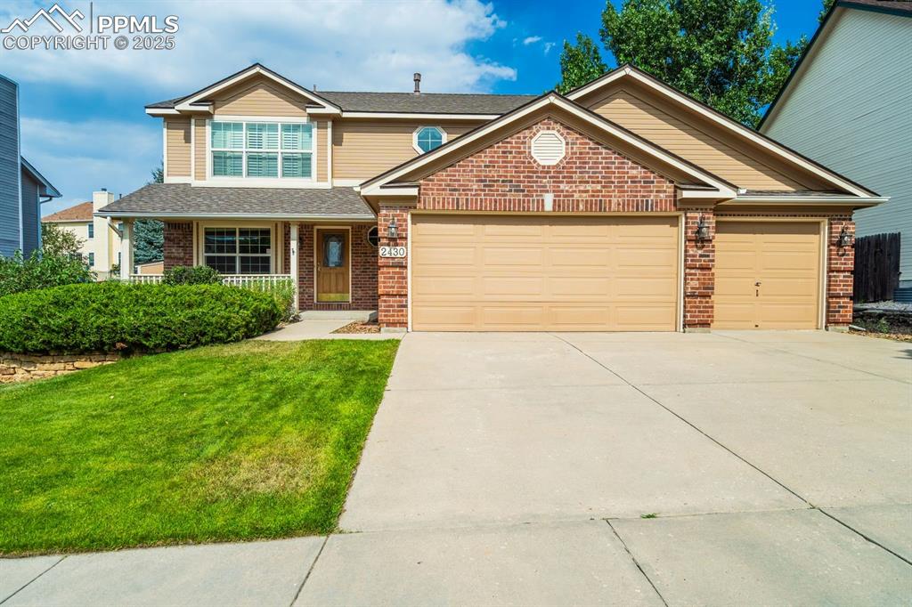 Welcome to this beautiful Briagate Home located in the highly desirable D20 school district. This CLASSIC built 2story home features 5 spacious bedrooms, 3 full bathrooms, 1 half bath, a 3 car garage & finished basement. Sitting on a 1/4 acre fully landscaped lot, its open floor plan was thoughtfully designed & a favorite model of Classic Home Builders. Upon entry, the separate living and dining rooms are on the left, and a trail of hardwood leads you straight back into the spacious beautiful kitchen-- a chef's dream with stainless appliances, ample cabinetry, gas range, stone tiled counters & backsplash, a breakfast bar island ideal for cooking & entertaining, an extra deep stone double sink, pantry, large picture window & a walkout to the back yard with an oversized patio & beautiful landscaping-the perfect outdoor living space for brunch, evening dinners or large gatherings, a gas stub is included for your grill or hot tub . Off the kitchen is the primary area of living- the family room- with a wall of large windows, tons of natural light feed into this lovely heart of the home. The gas fireplace w/brick hearth make for a warm & comfy family room in the winter as well. Additionally, the half bath/laundry room, coat closet & garage entry are just off the family room/kitchen.  Upstairs you'll find a large Primary Bedroom with vaulted ceiling & fan, walk in closet, westerly windows with mountain views & a beautiful on suite 5 piece primary bath- the perfect retreat to relax in the soaker tub! Also upstairs is the full guest bath, linen closet & 3 spacious guest bedrooms-all are vaulted w/ceiling fans & have large windows & closets. The finished basement family room is perfect for a theater room. You'll find another full bathroom & 5th bedroom w/walk in closet & an enclosed finished 7x6 room-perfect for storage.  Need I mention location? Shopping, dining, schools, trails, parks, I25 access...all close by.  Come see your new home! .......And no HOA!