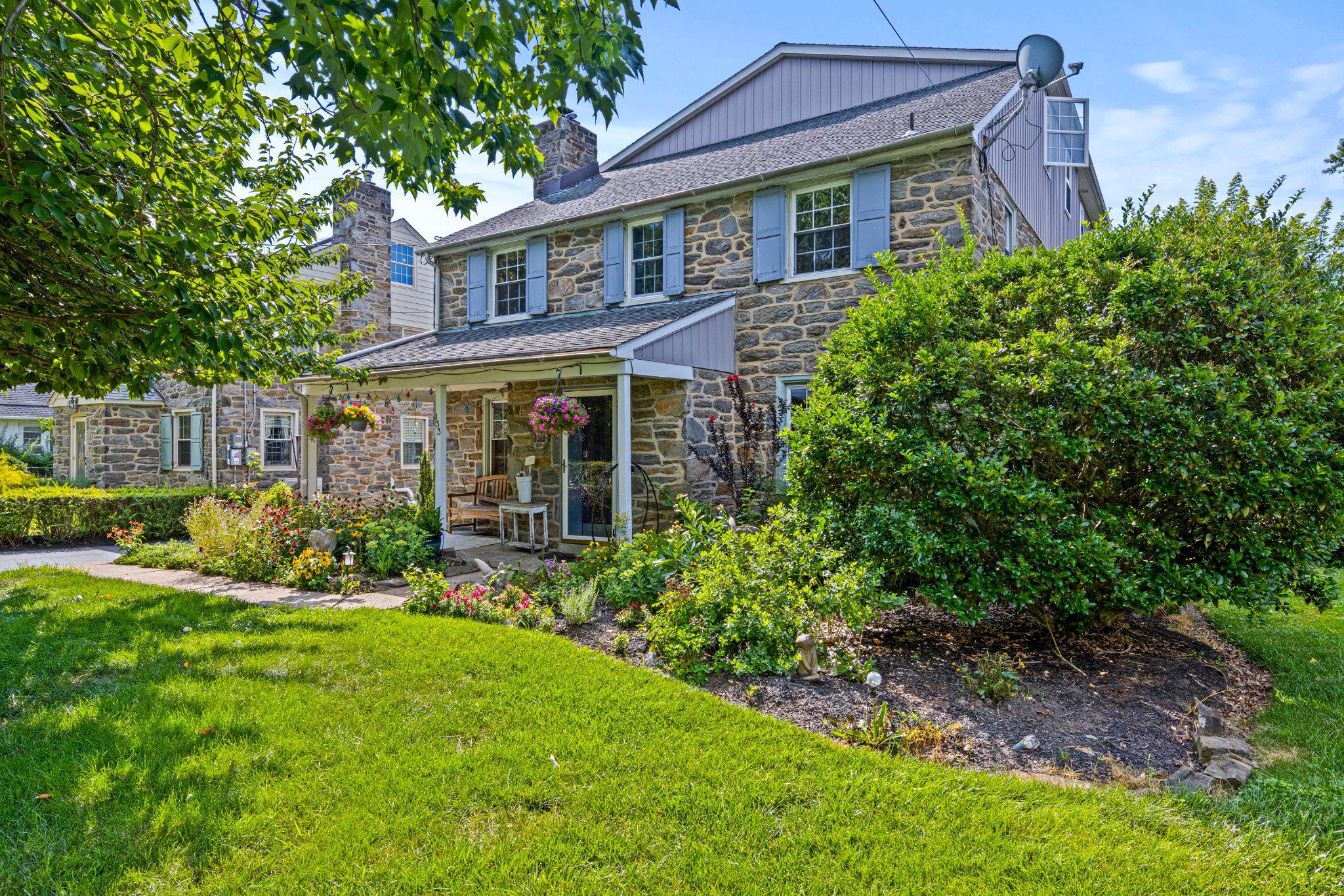 Stunning, large, bright & updated stone colonial home in the desirable community of Ardmore. Current owners lovingly completed a full, three (3) level addition/whole house renovation in 2017. The property now boasts 6 spacious bedrooms and 4.5 luxurious bathrooms, providing ample space for both relaxation and entertainment. Step inside to find a bright, inviting and open floor plan; featuring hardwood floors, and gourmet kitchen with center island. The Great room, conveniently located off the kitchen, is ideal for large gatherings, with built-ins and a fireplace adding warmth and character. The exterior is equally impressive, with a level and manicured lot, perfect for outdoor activities. The primary bedroom suite, with balcony, offers a serene retreat to unwind and enjoy views of the lush garden and lawn. Additional amenities include a finished basement home theater, basement workshop, and outdoor back yard shed. Located in the nationally recognized Lower Merion school district, in a vibrant neighborhood with sidewalks and character - this home is surrounded by beautiful local parks, convenient public services, and all major transportation arteries, making it a perfect place to live and thrive. Embrace the lifestyle that this Ardmore property offers, and don't miss this opportunity to make this exceptional property your new home. ***ALL Showings begin Friday 8/7***