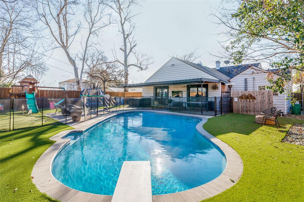 Welcome to 4216 Lovell Ave, a stunning 3-bedroom, 2.1 bathroom, 2,135-square-foot masterpiece in Fort Worth’s vibrant 76107 zip code. With over $200,000 in exquisite upgrades, this home blends contemporary luxury with cozy charm, perfectly situated just minutes from West 7th’s lively dining and the Cultural District’s world-class museums, Trinity Park and Dickies Arena. As you arrive, the front porch captivates with a custom railing, framed by sleek steel garden boxes. Cross the threshold, and rich hardwood floors sweep through nearly every room. The kitchen is outfitted with 2024 stainless steel appliances, this space is as functional as it is beautiful, perfect for crafting meals or hosting friends. Step outside through the stately iron back doors to a backyard oasis that redefines outdoor living. Updated with removable pool fencing, custom pavers and lush turf, enclosed by a new 6-foot cedar fence with motion sensor lighting. Gather under the 30x10 stained cedar awning, complete with can lights, fans, and outdoor audio, With a new main plumbing line and clean outs this home is as practical as it is stunning, ready for worry-free living. Nestled in the heart of 76107, steps from the finest of Fort Worth’s cultural and culinary scenes, this retreat also feels like a private sanctuary. 4216 Lovell Ave is a rare gem in Fort Worth’s hottest market, where every detail has been perfected for modern living. Schedule your private tour today and make this extraordinary home yours