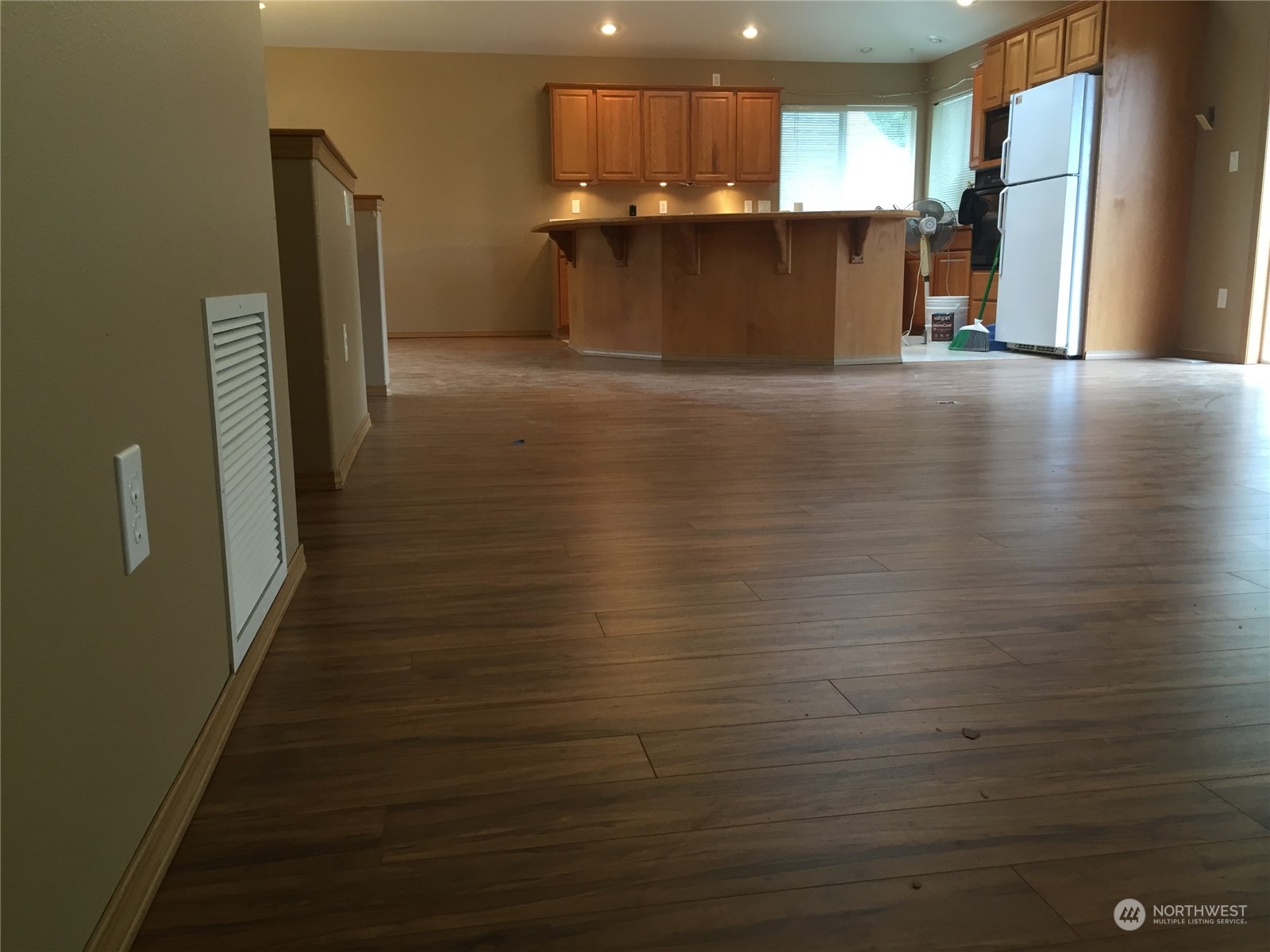 View from Primary bedroom looking toward living room & Kitchen
