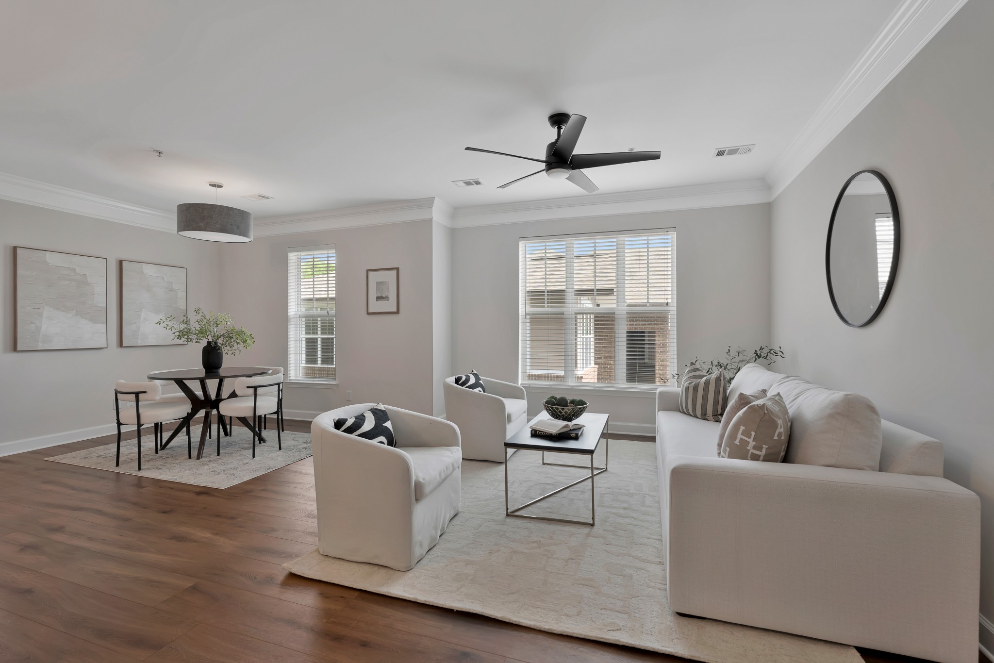Welcome to this bright and stylish corner-unit condo nestled in the heart of the 8th & Melrose district—just a quick Uber or 15-minute stroll to the buzz of 12 South!  Step inside to discover a beautifully renovated kitchen featuring sleek quartz countertops, upgraded stainless steel appliances, and premium wood-look laminate flooring throughout. The open-concept living area is flooded with natural light, creating a warm and inviting space to relax or entertain.  Spacious bedrooms and thoughtful updates throughout make this home as functional as it is beautiful. You're minutes from Belmont, Lipscomb, and Vanderbilt, making it a perfect fit for students, faculty, or anyone who loves the convenience of urban living.  Enjoy resort-style amenities including a pool, gym, clubhouse, and a serene courtyard—all within a meticulously maintained community. Bonus: you're steps from Publix and Hattie B’s for those last-minute groceries or spicy cravings.