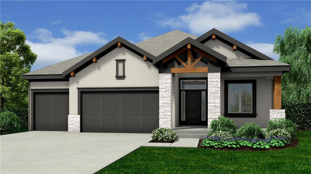 The ever popular "Richmond" plan by Gabriel Homes. Rustic front elevation, granite tops in kitchen, huge pantry, covered deck off dining area, expanded island per model, upgraded trim second bedroom/office, covered deck with stairs on daylight lot. Many upgrades in this fabulous floor plan. Full access to Cedar Creek amenity package which includes 3 pools, clubhouse with party room, 65 acre fishing lake, parks, pickleball courts, walking trails and more. Taxes and room sizes are approximate.