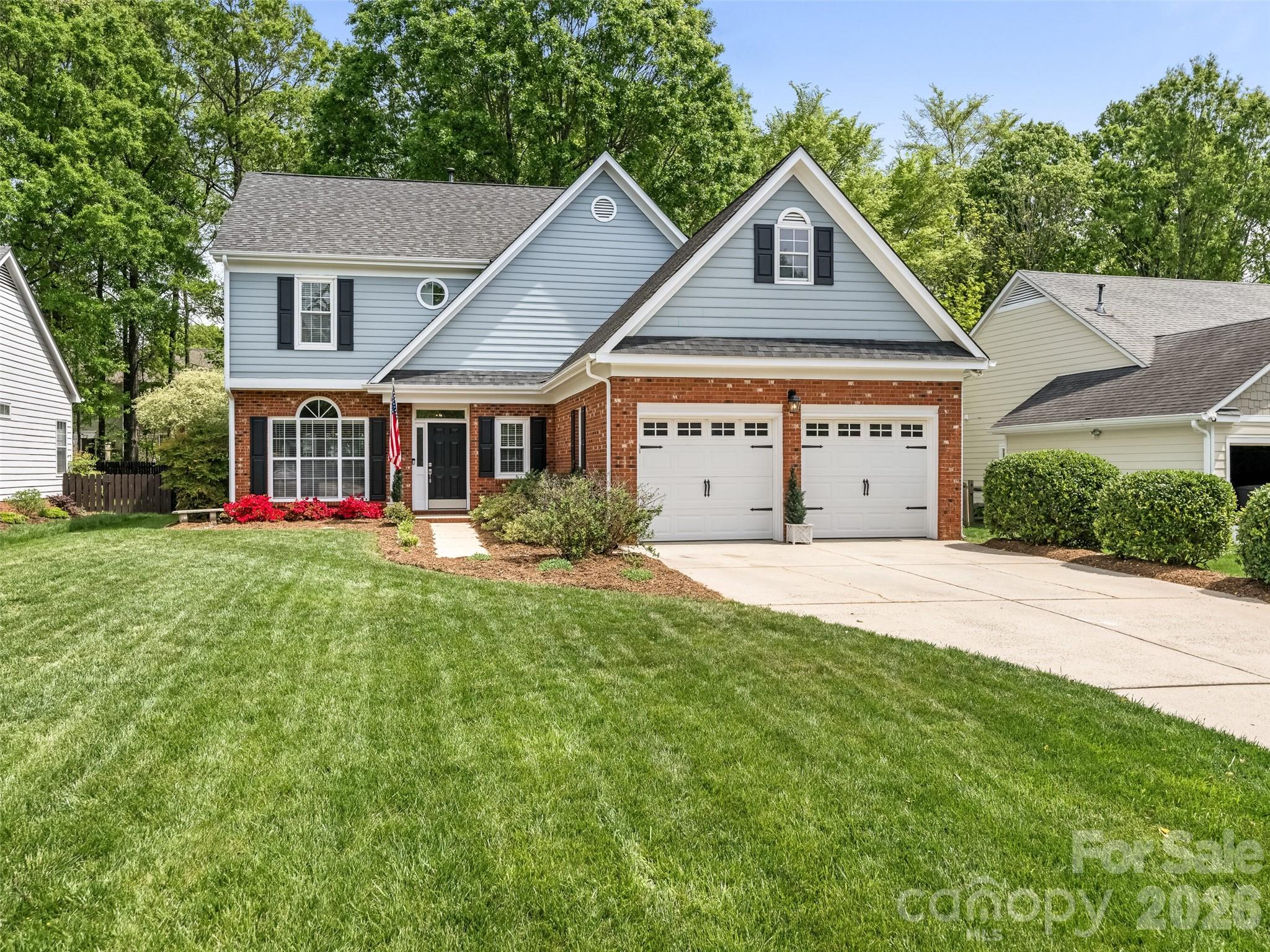 WELCOME HOME!  Expect to be Impressed - Stunning Transitional Home Filled with Lovely Detail and Abundance of Natural Light. Enjoy Evenings on Deck with Arbor Overlooking Private Wooded/Fenced Yard with Lush Mature Landscaping (Prime Interior Lot Location) - Fabulous Curb Appeal. Attached Two Car Garage w/Updated Garage Door and Flat Driveway. Fresh Neutral Interior Colors and Upgraded Custom Molding Detail. Open Living Room w/Custom Built-in Bookcases and Dining Room Overlooking Wooded Setting. Kitchen/Breakfast Room with Painted Cabinetry, Updated Appliances and Center Island Opens to 2 Story Den and Deck.  Den with Fireplace (Gas Logs). Spacious Primary Bedroom Suite w/Private Bath Featuring Double Vanity, Garden Tub and Separate Shower. Two Additional Bedrooms and Hall Bath w/Custom Vanity and Tub/Shower Combination. Conveniently Located to Excellent Schools, Shopping and Restaurants at Blakeney/Waverly and Ballantyne with Easy Access to 485. You will enjoy the Neighborhood Amenities w/Pool, Playground and Tennis Courts.