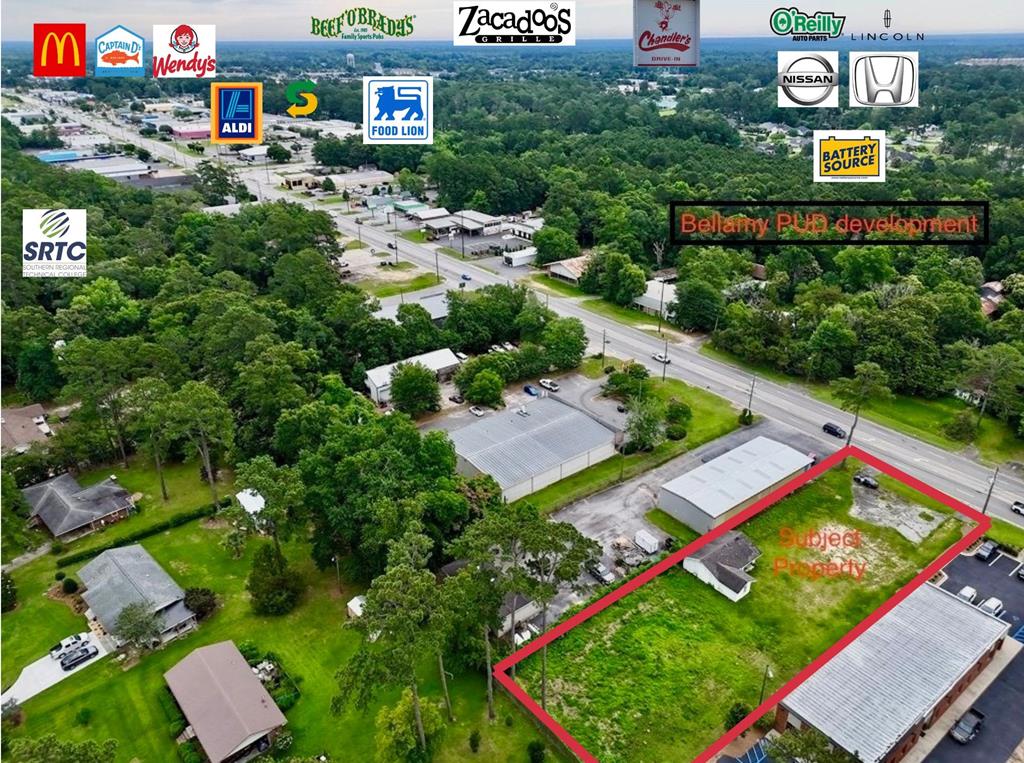 Excellent opportunity for commercial lot.  Impressive location. Traffic count of 12,000+ average daily.   Property has an old building on the property that could be potentially restored or a tear down for a new build. Very limited availability, this is one of the last few lots on East Jackson available.  Bellamy PUD is in development across the street and has been approved by Thomasville city council and planning and zoning which adds even more upside potential.